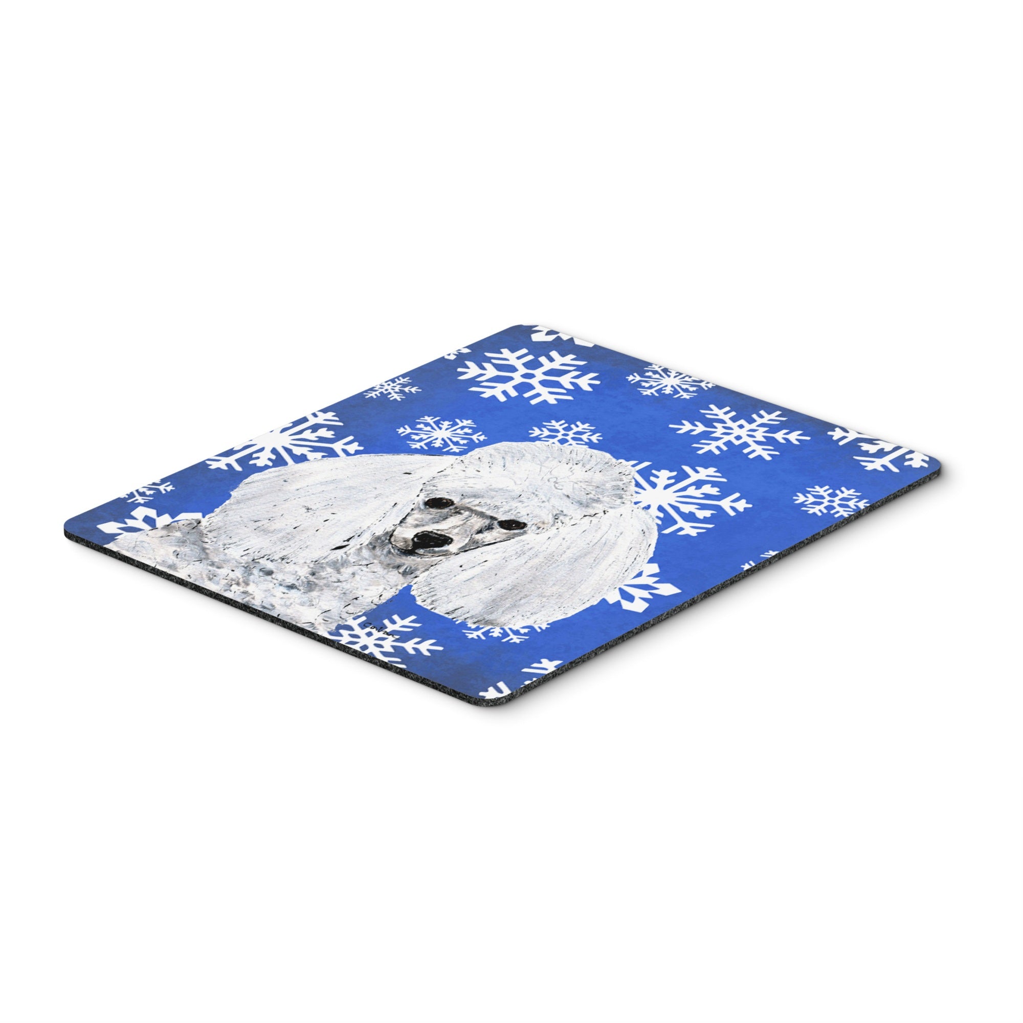 Carolines Treasures White Toy Poodle Winter Snowflakes Mouse Pad/Hot Pad/Trivet (SC9773MP)