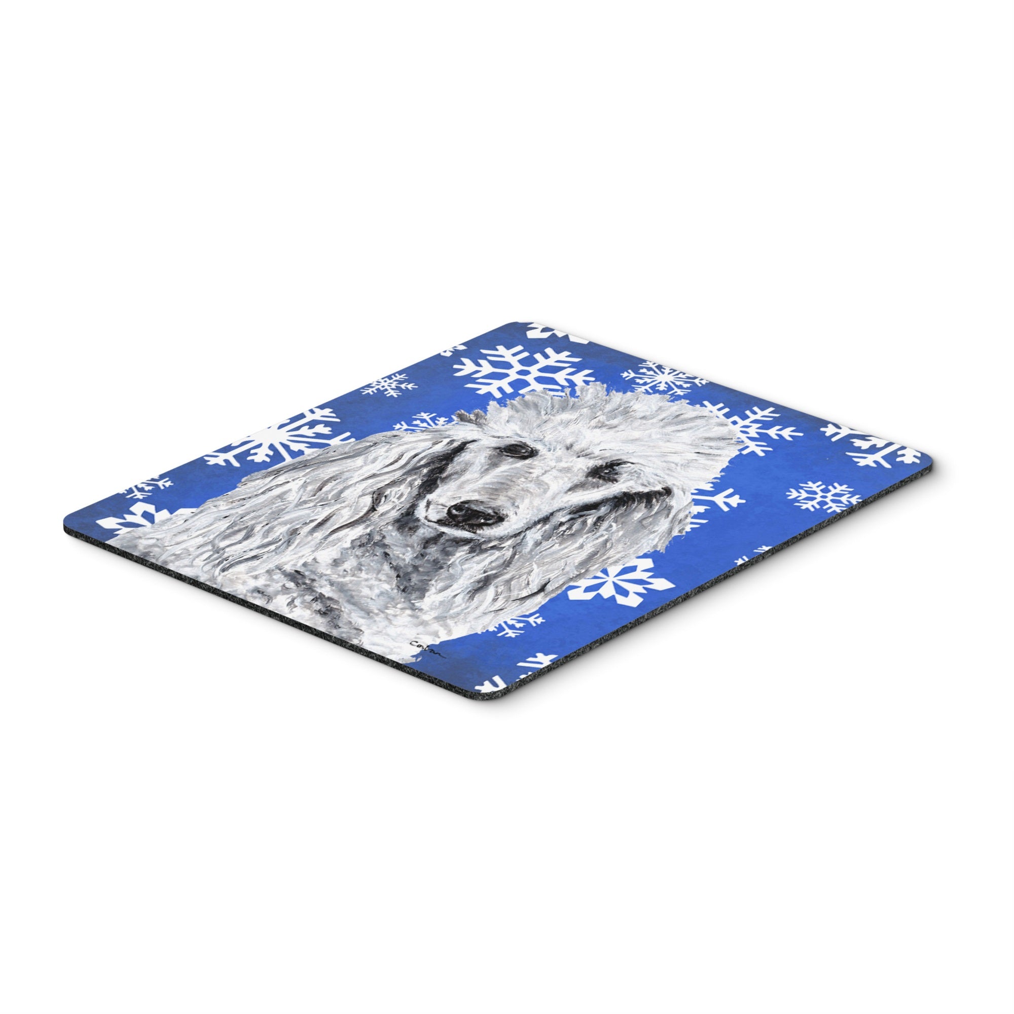 Carolines Treasures White Standard Poodle Winter Snowflakes Mouse Pad/Hot Pad/Trivet (SC9775MP)