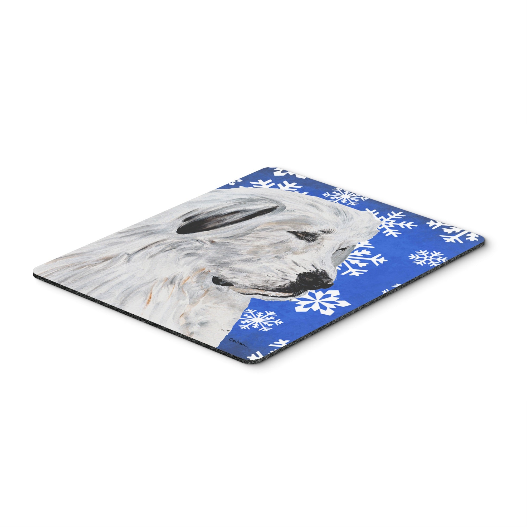 Carolines Treasures Great Pyrenees Winter Snowflakes Mouse Pad/Hot Pad/Trivet (SC9786MP)