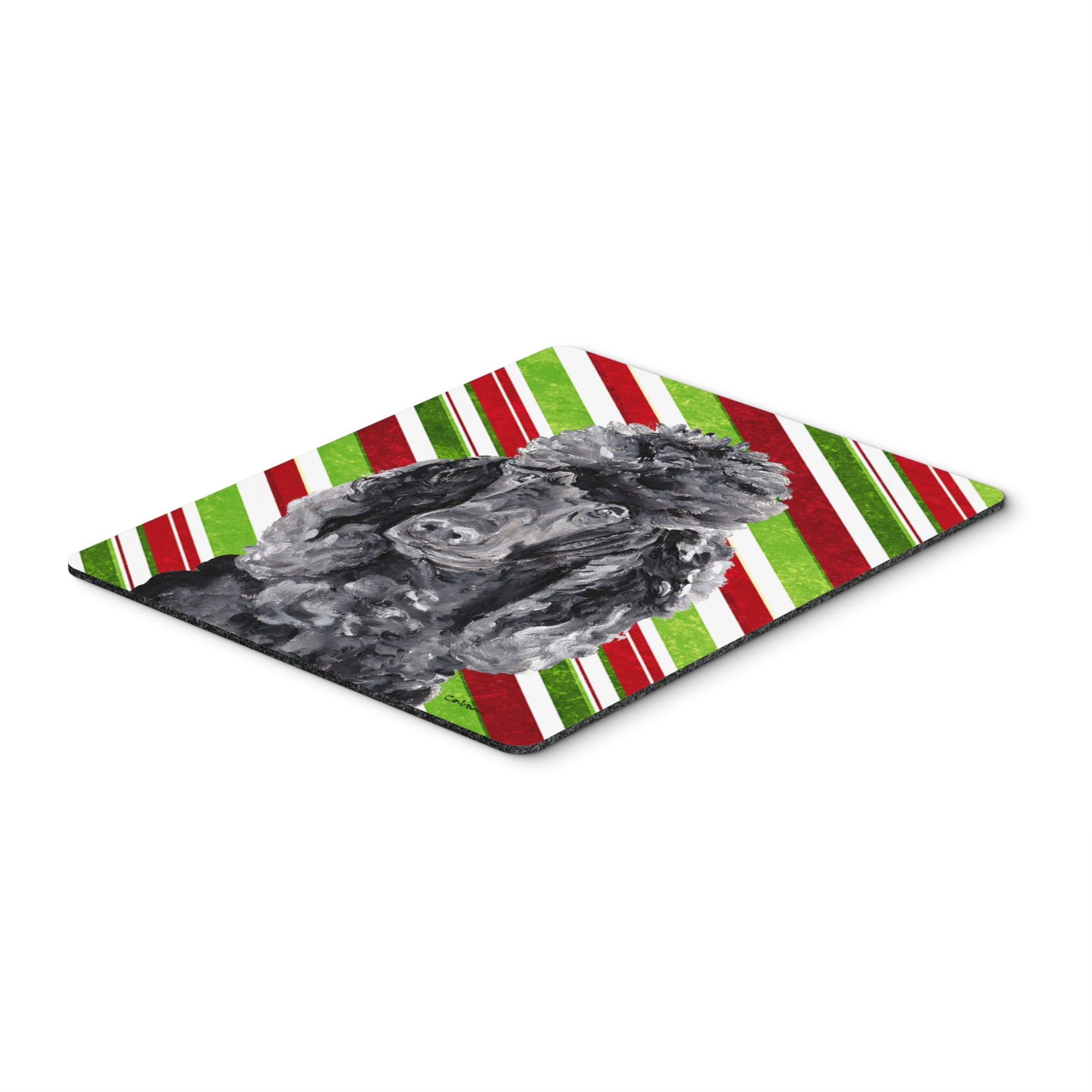 Carolines Treasures Black Standard Poodle Candy Cane Christmas Mouse Pad/Hot Pad/Trivet (SC9794MP)