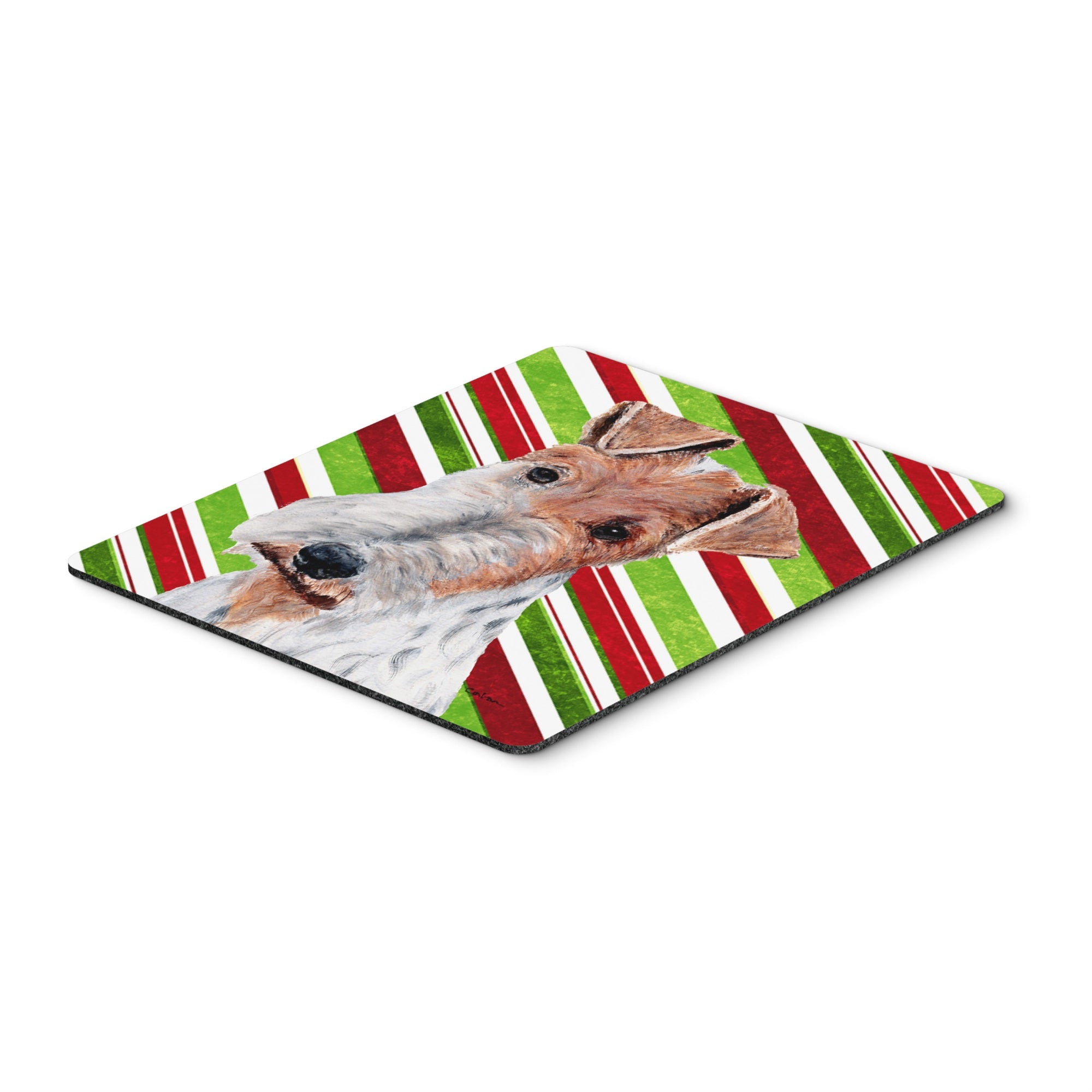 Carolines Treasures Wire Fox Terrier Candy Cane Christmas Mouse Pad/Hot Pad/Trivet (SC9796MP)