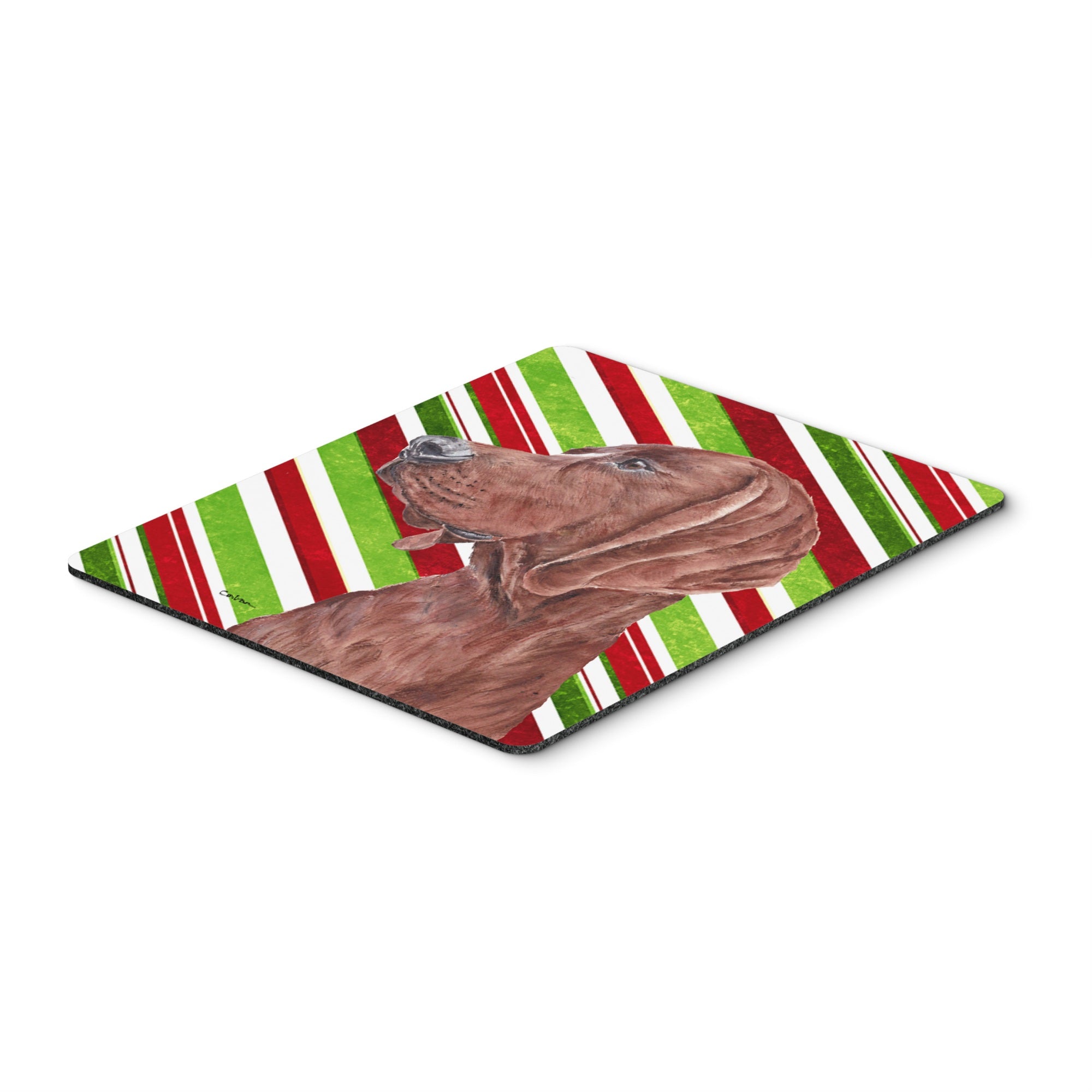 Carolines Treasures Redbone Coonhound Candy Cane Christmas Mouse Pad/Hot Pad/Trivet (SC9803MP)