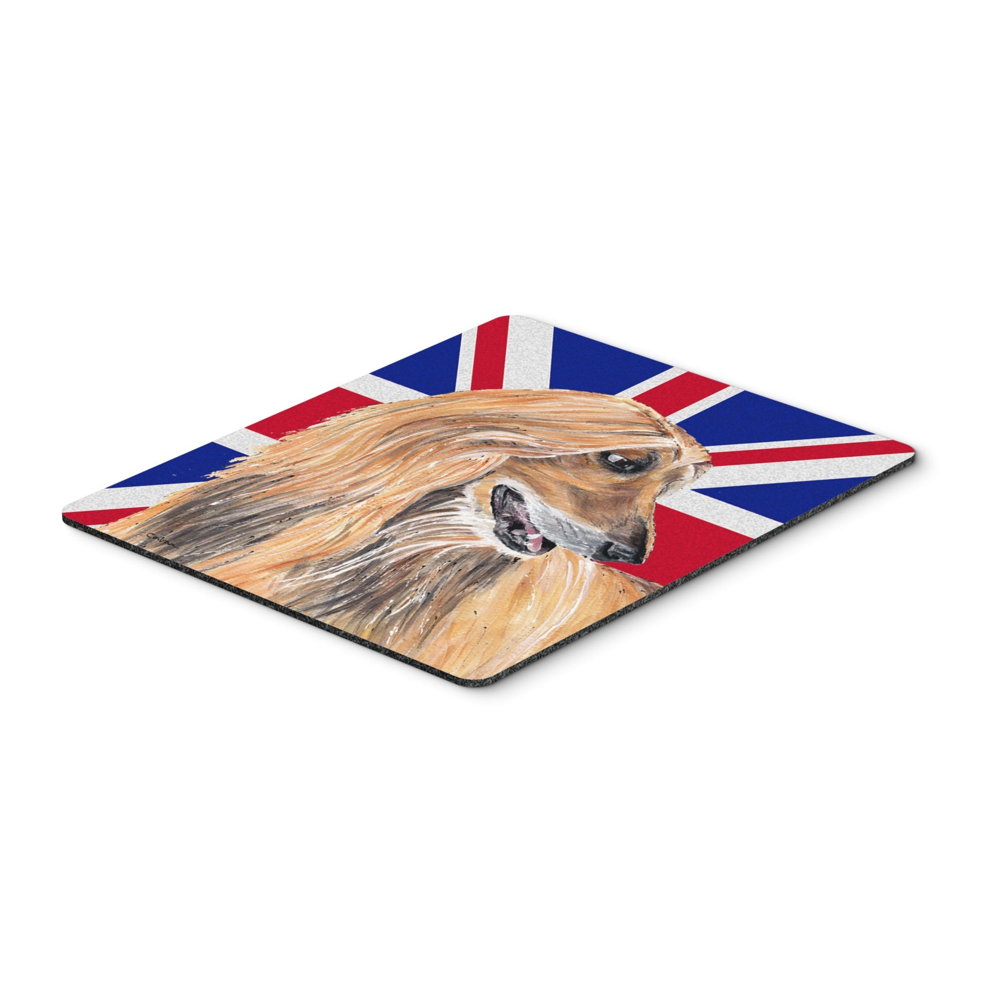 Carolines Treasures Afghan Hound with English Union Jack British Flag Mouse Pad/Hot Pad/Trivet (SC9814MP)