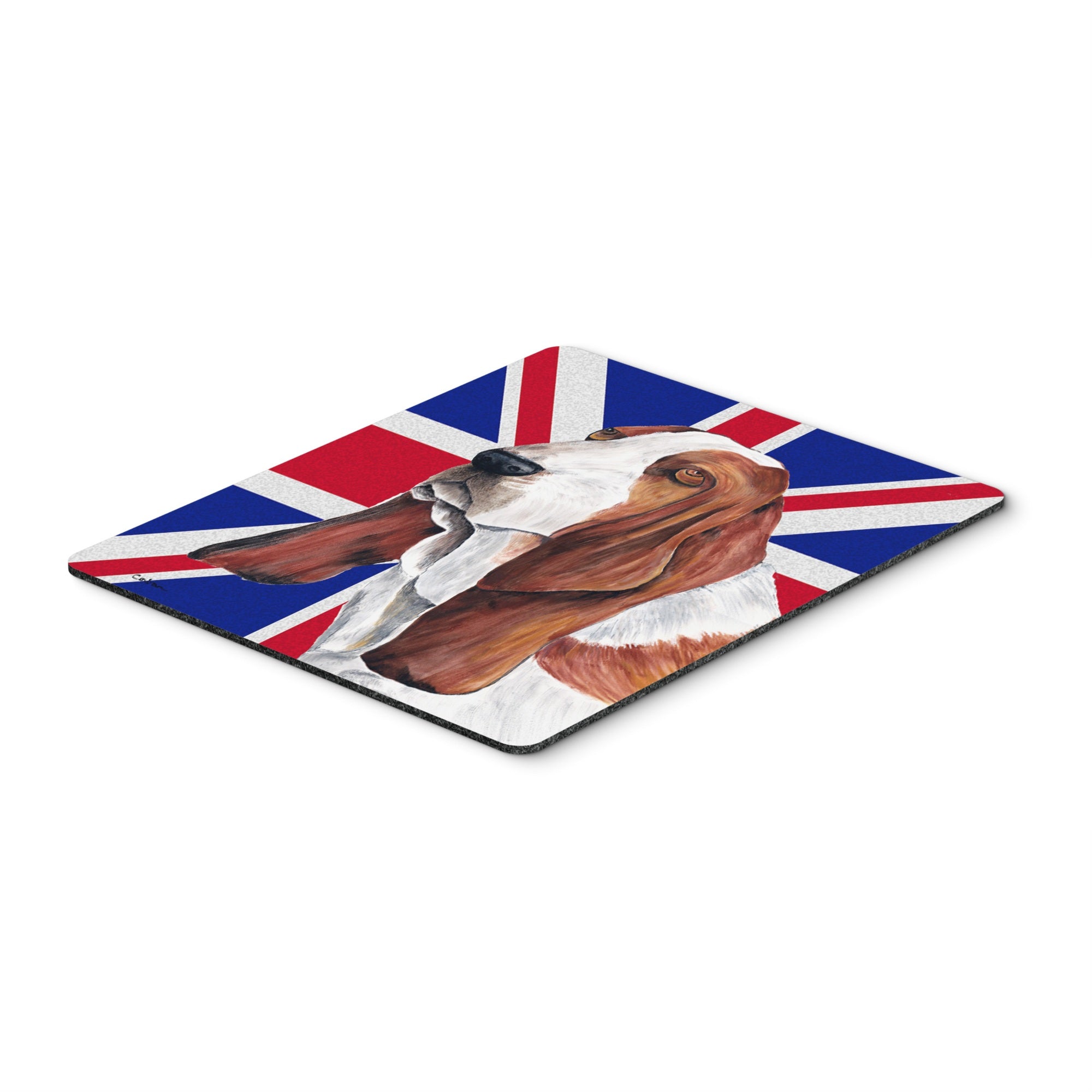 Carolines Treasures Basset Hound with English Union Jack British Flag Mouse Pad/Hot Pad/Trivet (SC9829MP)