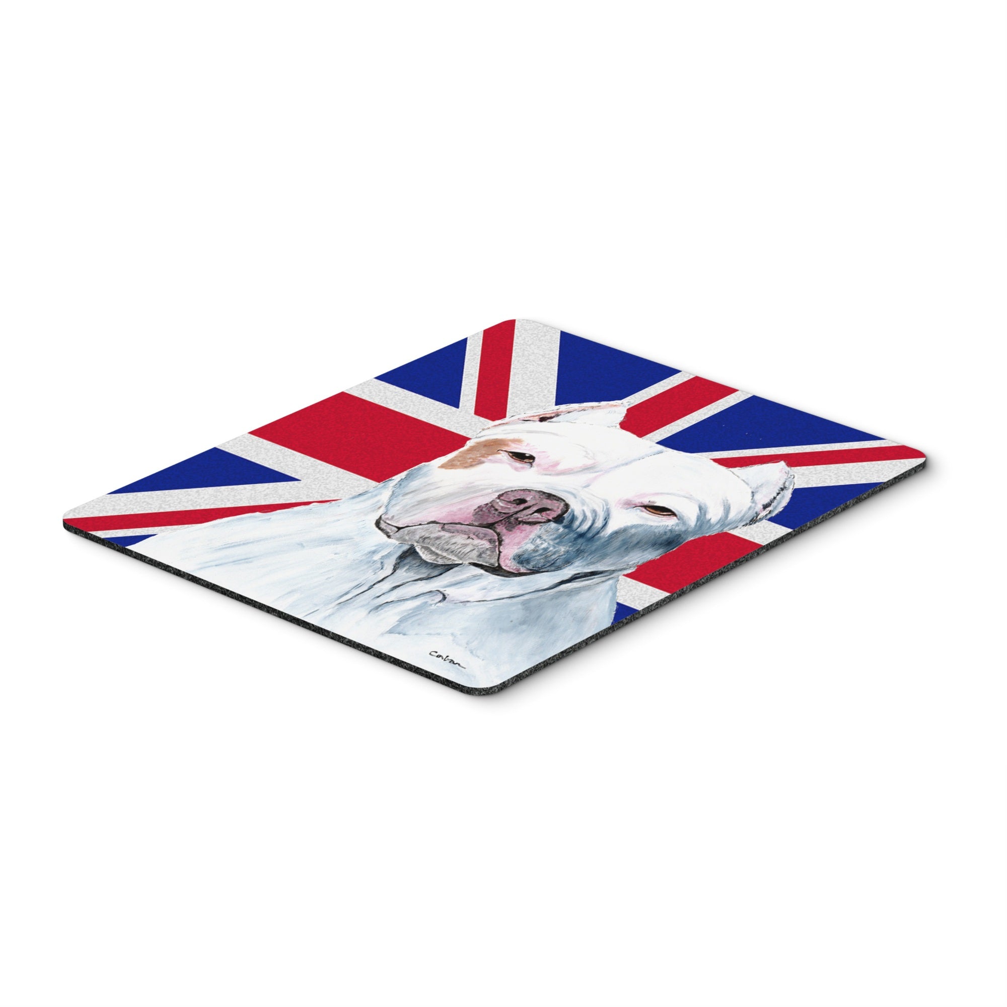 Carolines Treasures Pit Bull with English Union Jack British Flag Mouse Pad/Hot Pad/Trivet (SC9838MP)