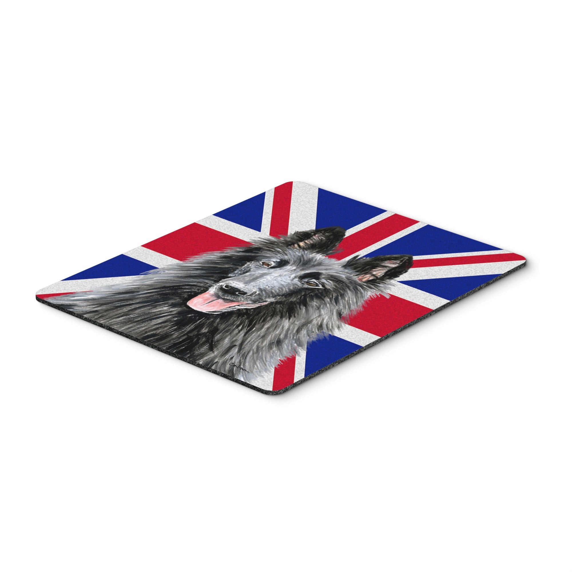 Carolines Treasures Belgian Sheepdog with English Union Jack British Flag Mouse Pad/Trivet (SC9855MP)
