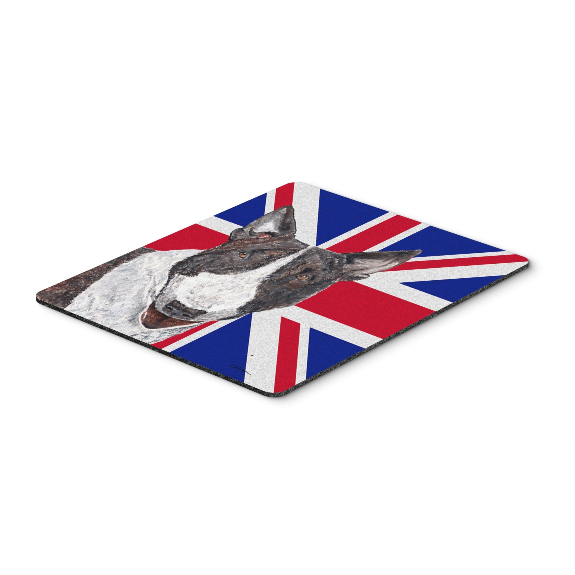 Carolines Treasures Bull Terrier with Engish Union Jack British Flag Mouse Pad/Hot Pad/Trivet (SC9861MP)