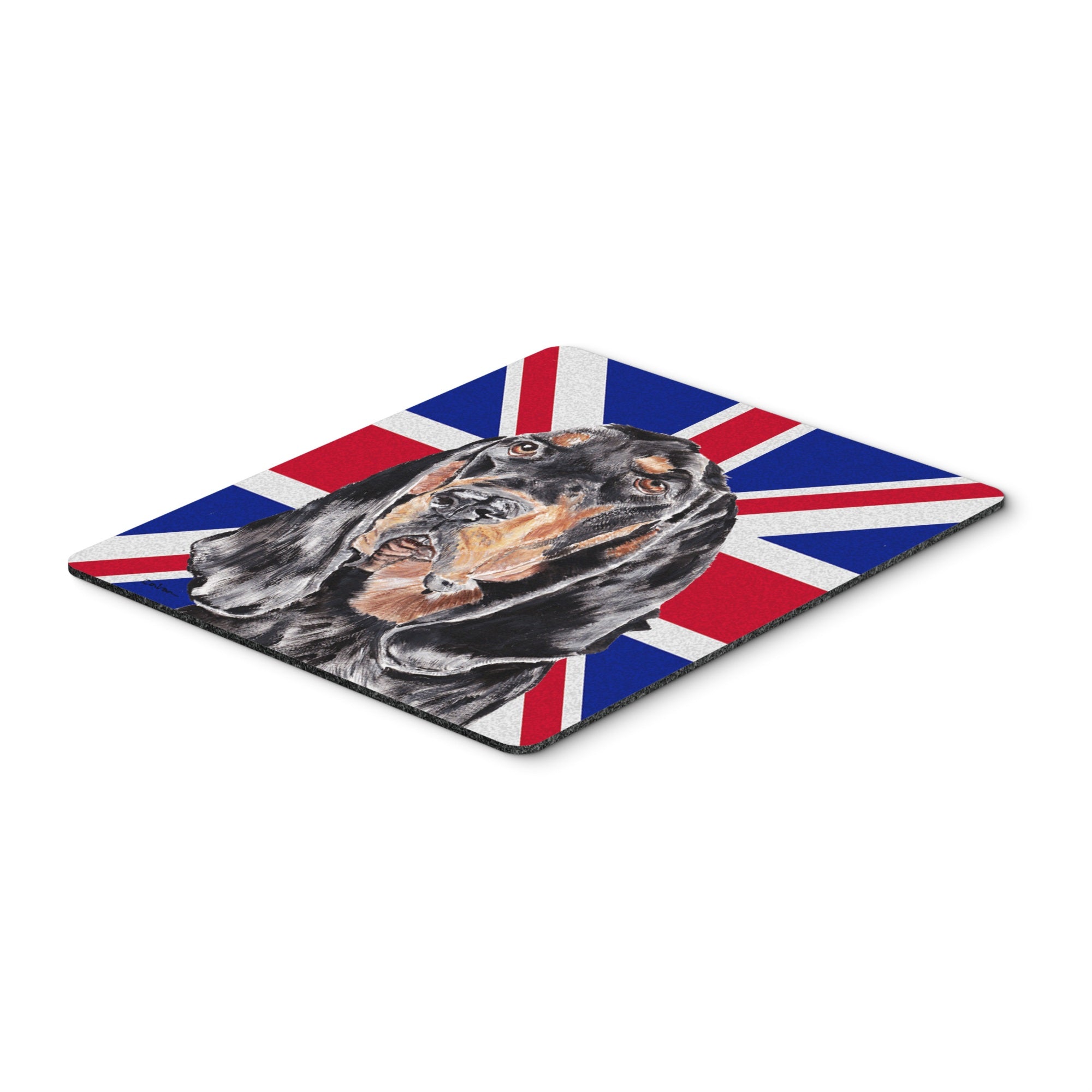 Carolines Treasures Black & Tan Coonhound with Engish Union Jack British Flag Mouse Pad/Trivet (SC9869MP)
