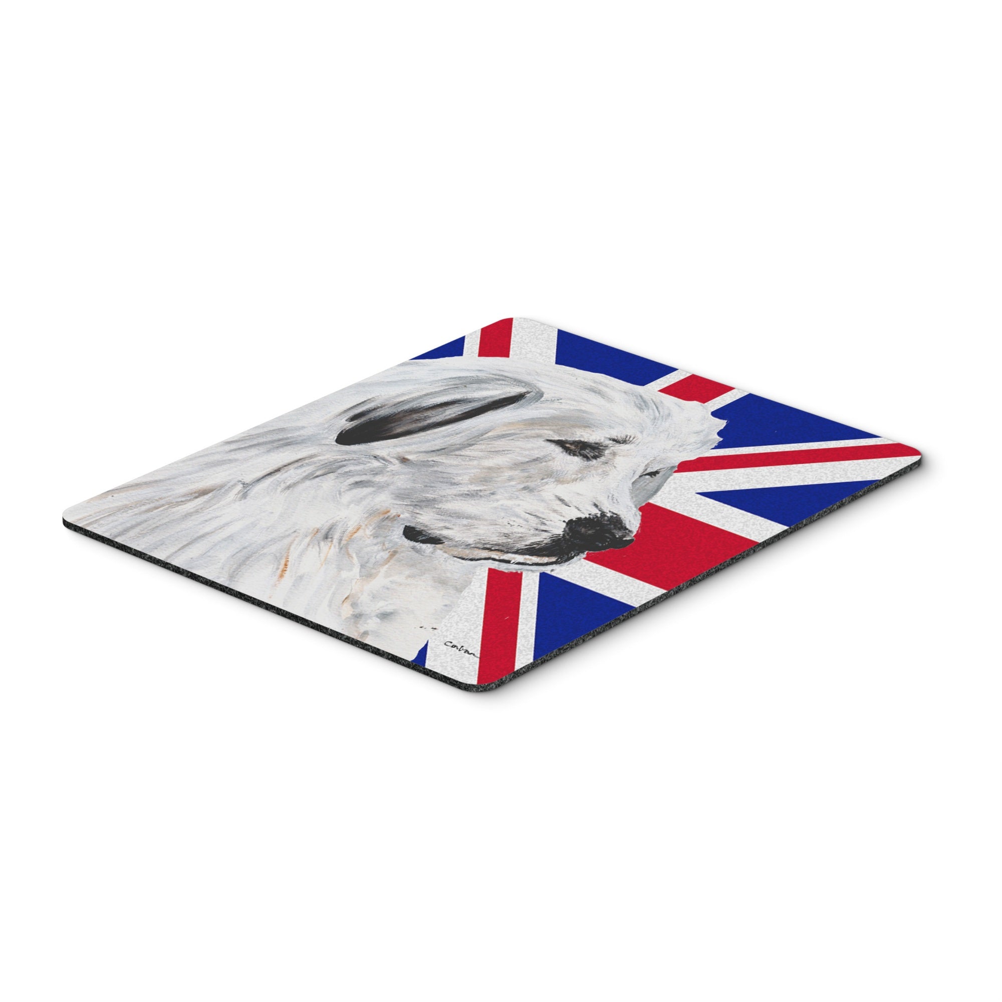 inchCarolines Treasures Great Pyrenees with English Union Jack British Flag Mouse Pad, Hot Pad/Trivet (SC9873MP) inch