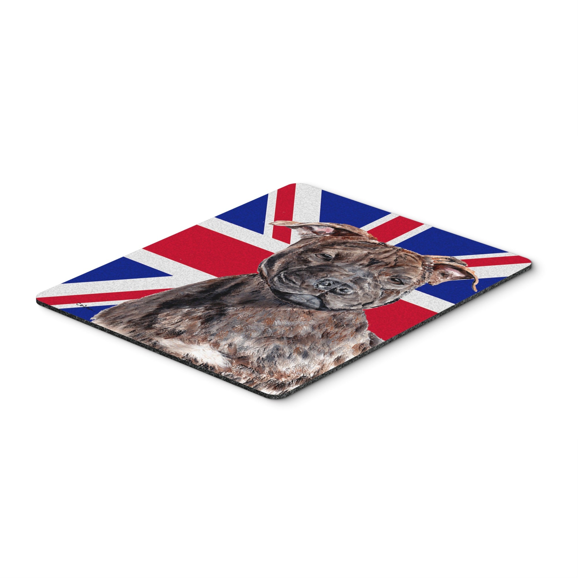 Carolines Treasures Staffordshire Bull Terrier Staffie & English Union Jack British Flag Mouse Pad (SC9882MP)