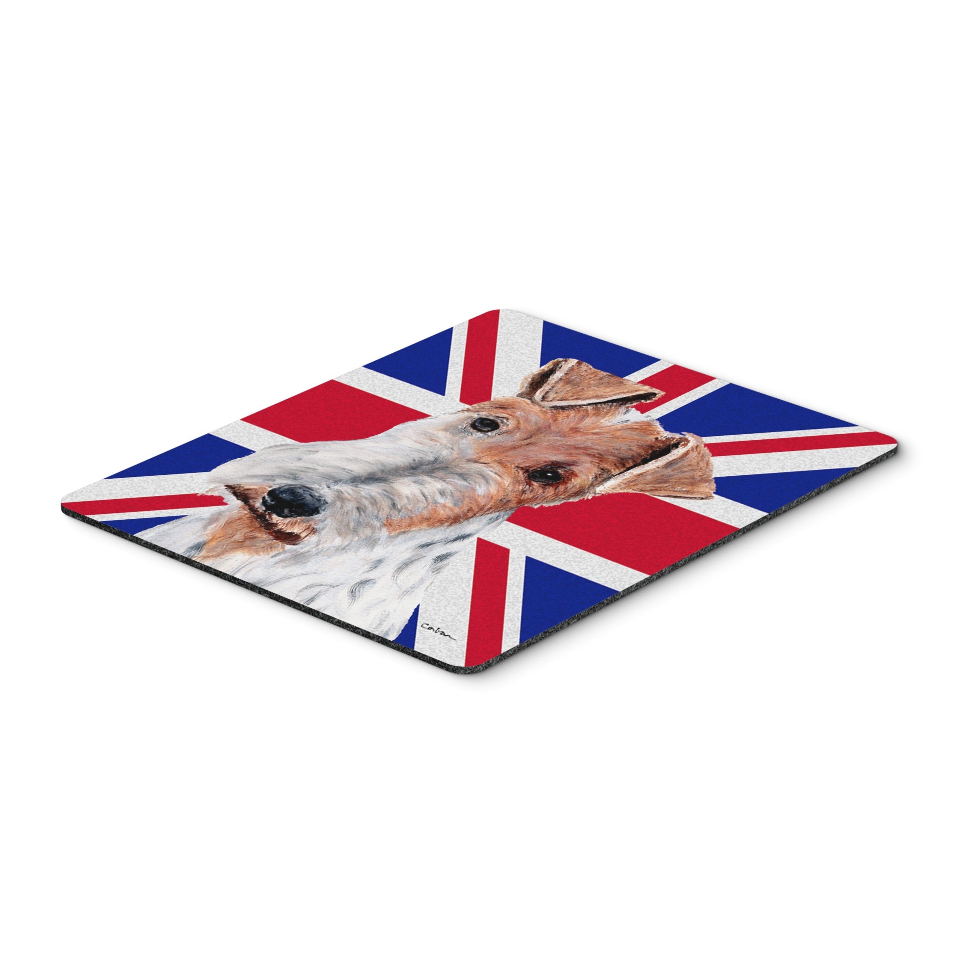 Carolines Treasures Wire Fox Terrier with English Union Jack British Flag Mouse Pad/Trivet (SC9887MP)