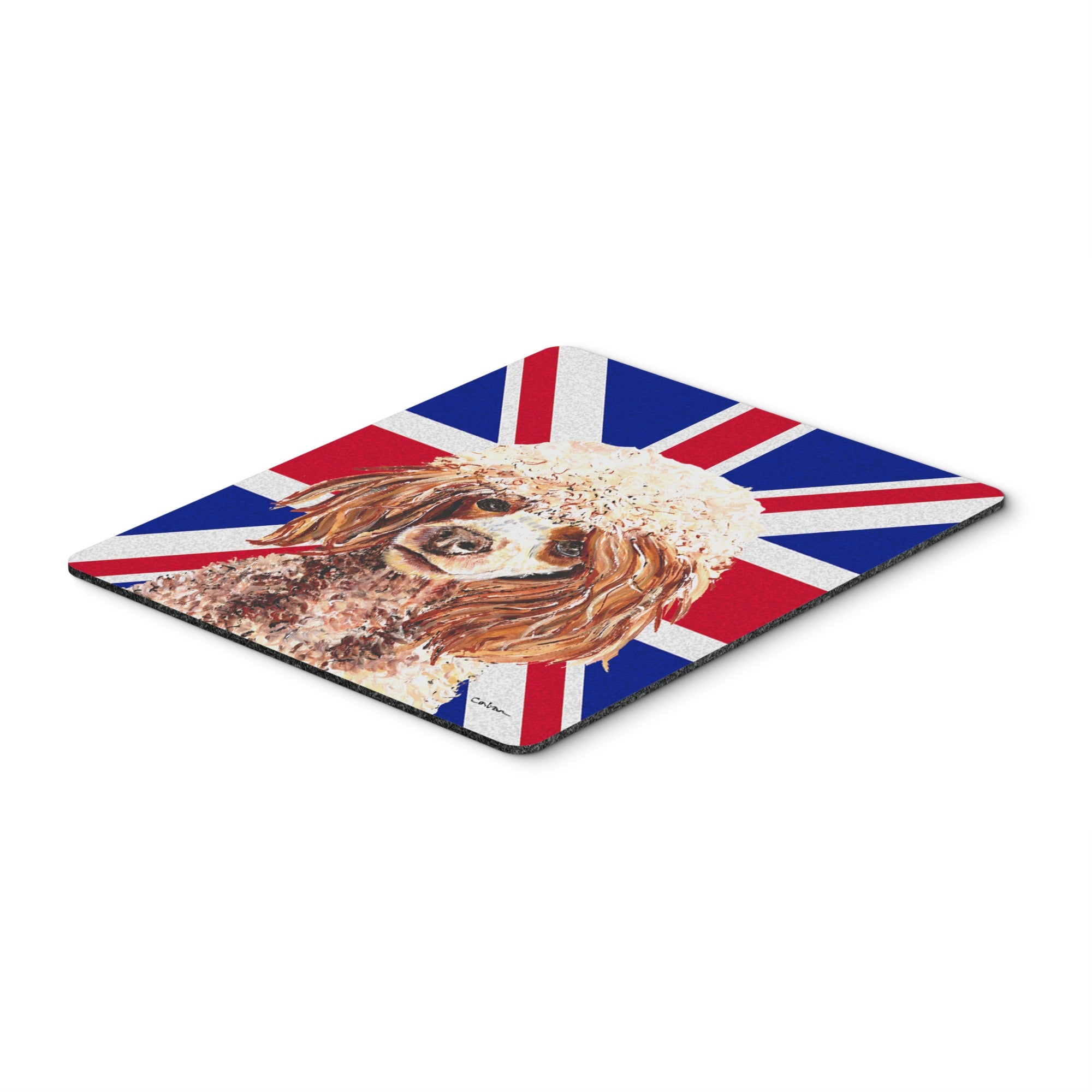 Carolines Treasures Red Miniature Poodle with English Union Jack British Flag Mouse Pad/Trivet (SC9888MP)