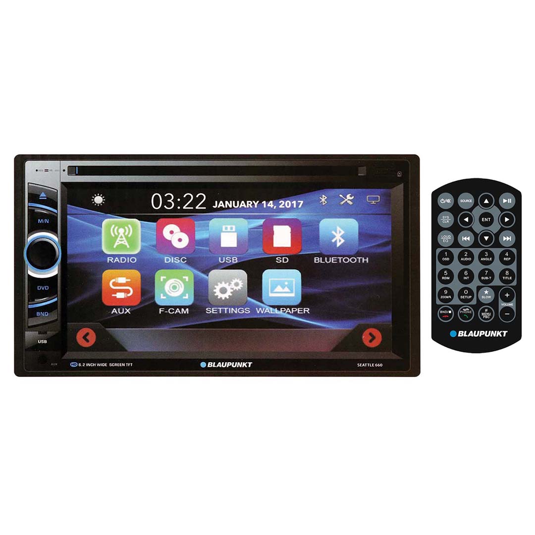 Blaupunkt D.Din 6.2'' Touchscreen Am/Fm/Cd/Dvd/Bt/Usb