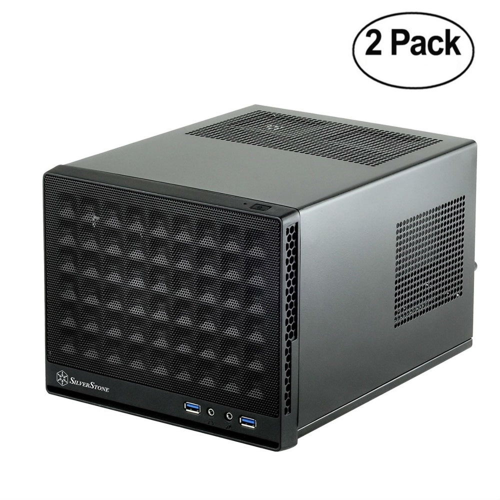 Silverstone Computer Case with Mesh Front Panel,Black (SG13B)  Pack of 2