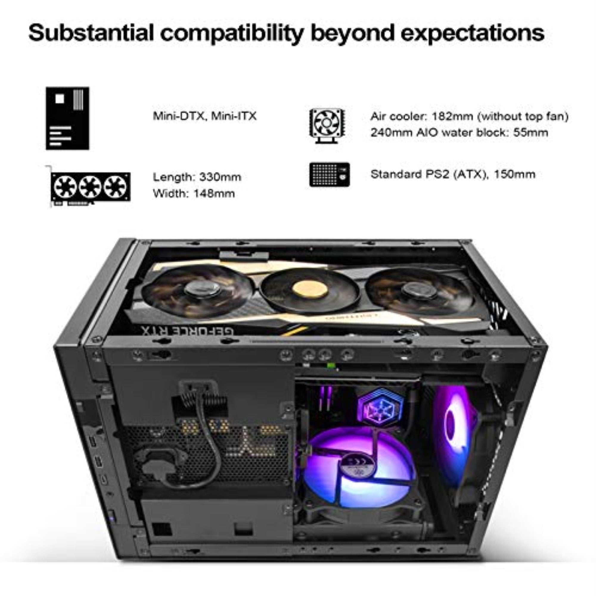 Silver,Aluminum Outer Shell, Steel Body, Small Form Factor Chassis With 23.5,32.5''Drive Bay, Support Mini Itx/Mini Dtx Motherbo