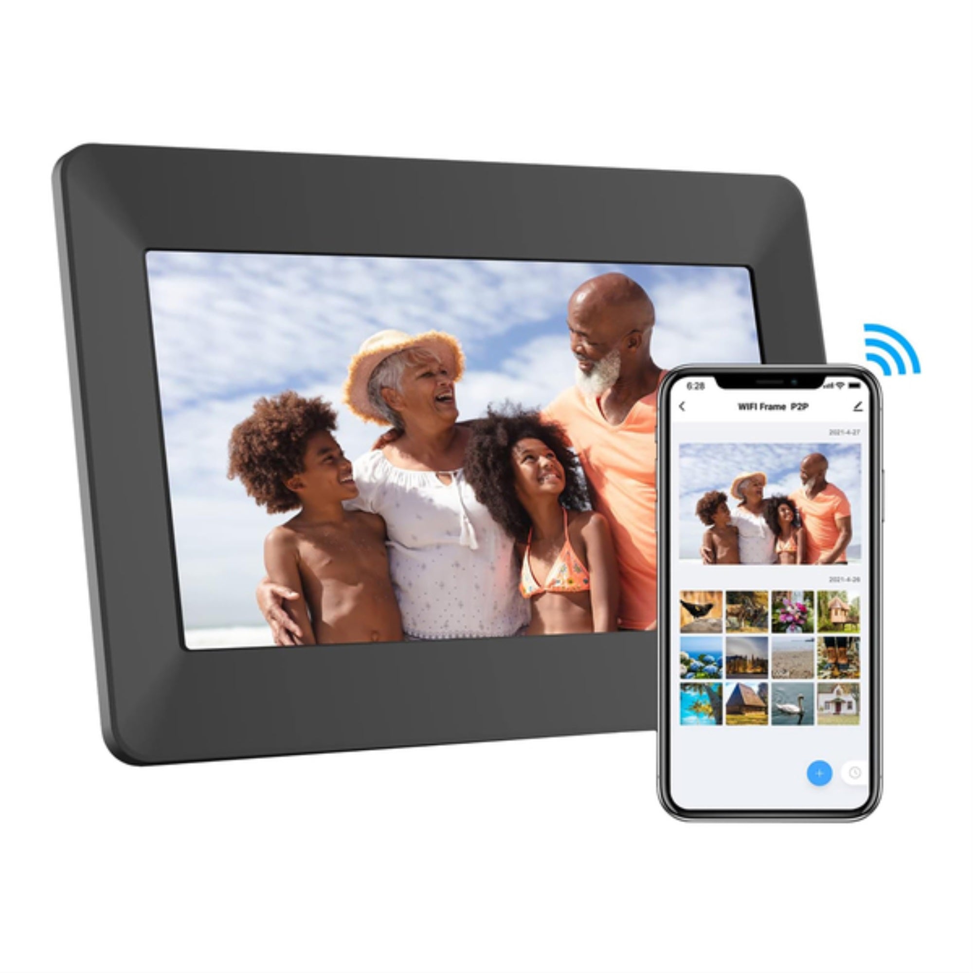 eco4life CPF1026 10.1In. WiFi Digital Photo Frame with Photos/Video Sharing and Touch Screen, CPF1026