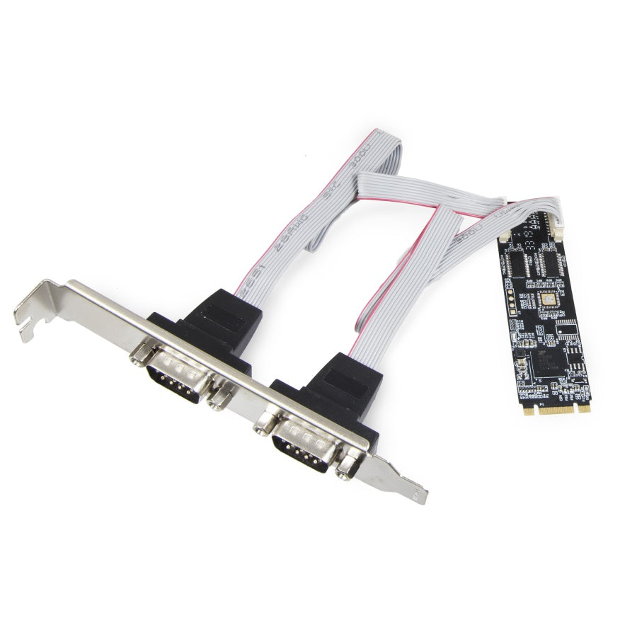 2 Port RS232 DB9 Serial M.2 B+M Key Controller Card