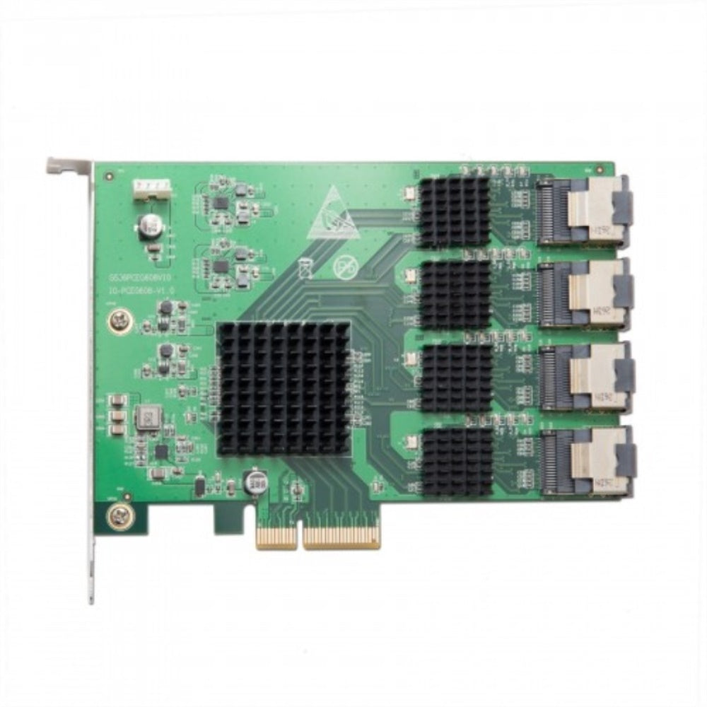 Pcie X4, X8, X16, Version 2.0, 16 Port Internal Sata 6Gbps Controller Card, Non Raid, Marvell 88Se9215 Chipset, With 4X Mini Sas