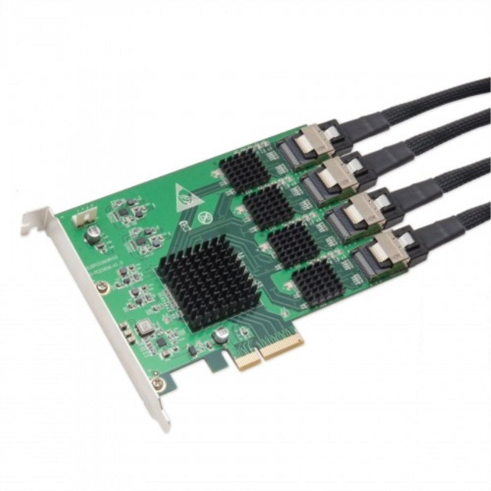 Pcie X4, X8, X16, Version 2.0, 16 Port Internal Sata 6Gbps Controller Card, Non Raid, Marvell 88Se9215 Chipset, With 4X Mini Sas