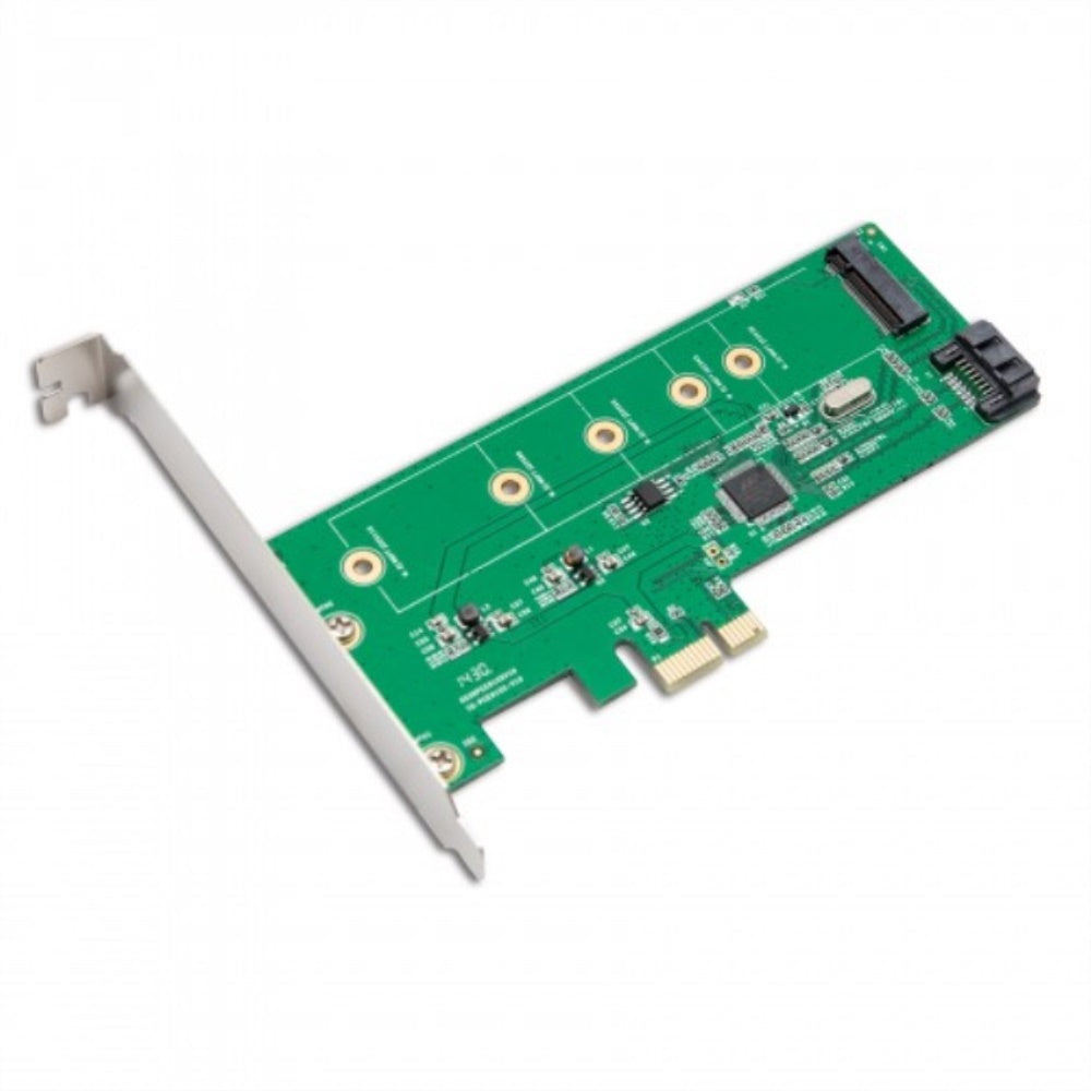 PCIExpress 1Port SATA6G + M.2 (NGFF) Hybrid Card, Support RAID 0 / 1, Marvell 88SE9130, Support M.2 Card Size: 22*30, 22*42, 2