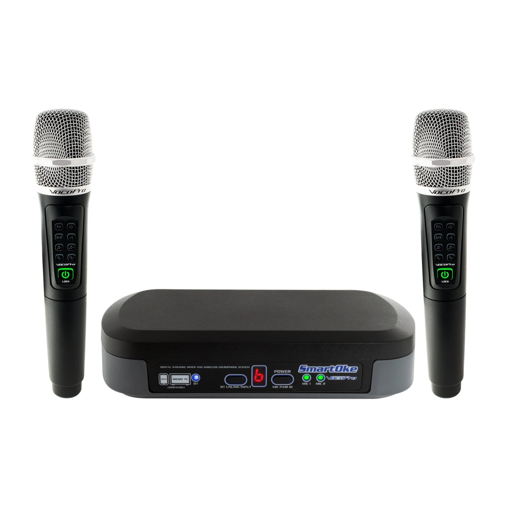 DSP Karaoke Mixer with Two Wireless Microphones for SmartTVs and Tablets