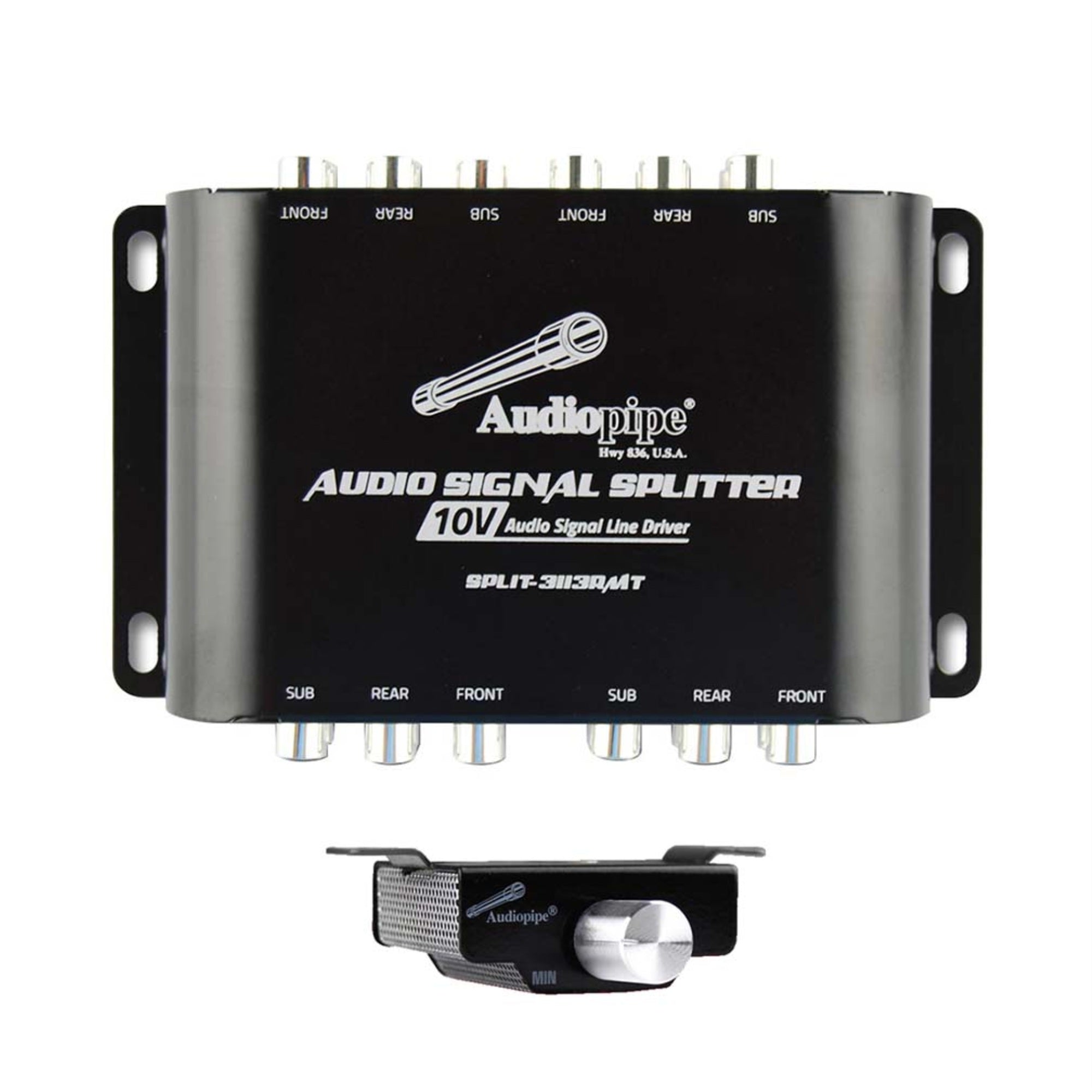 Audiopipe Rca 1 In /3 Out 10V Audio Signal Line Driver With Remote Bass Knob