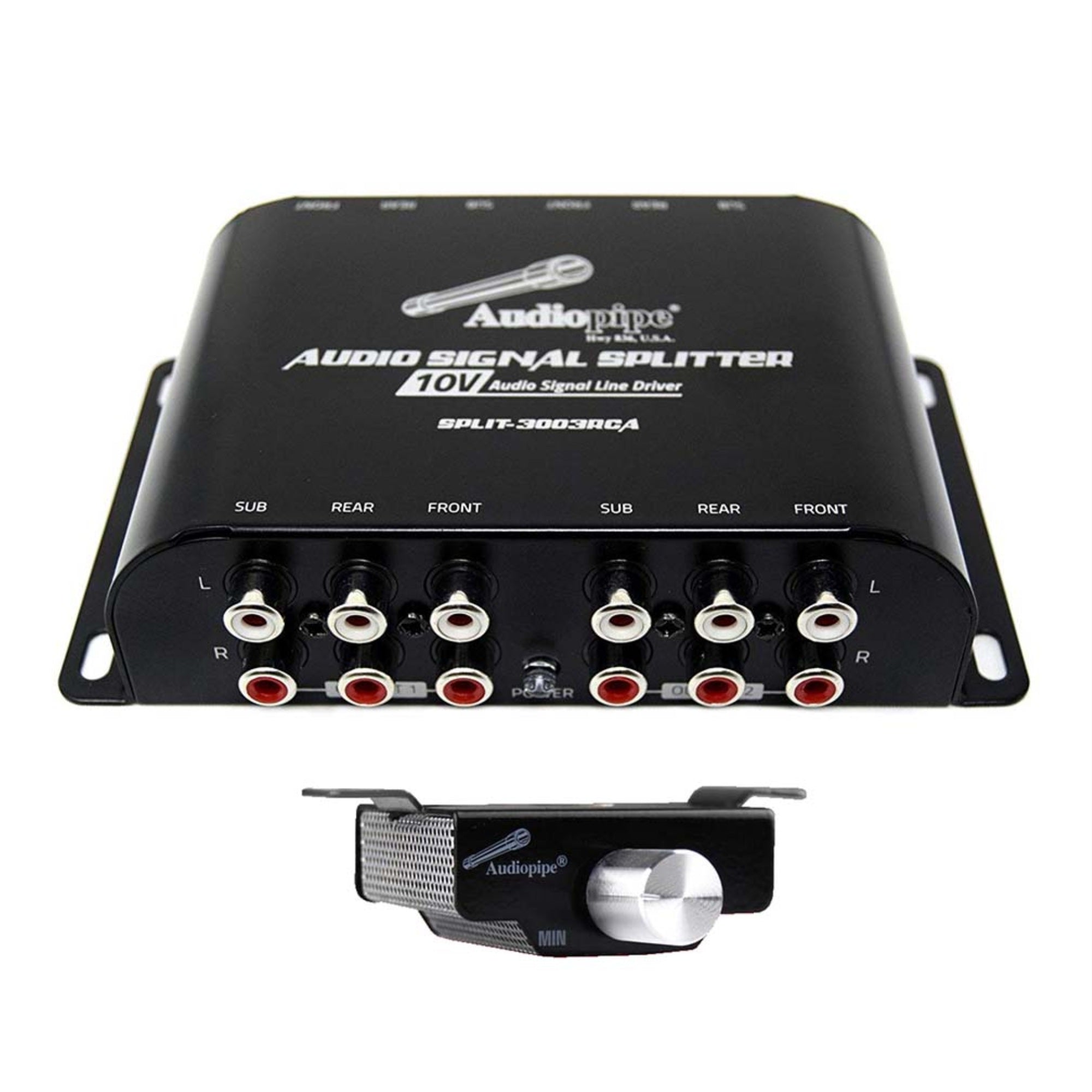 Audiopipe Rca 1 In /3 Out 10V Audio Signal Line Driver With Remote Bass Knob