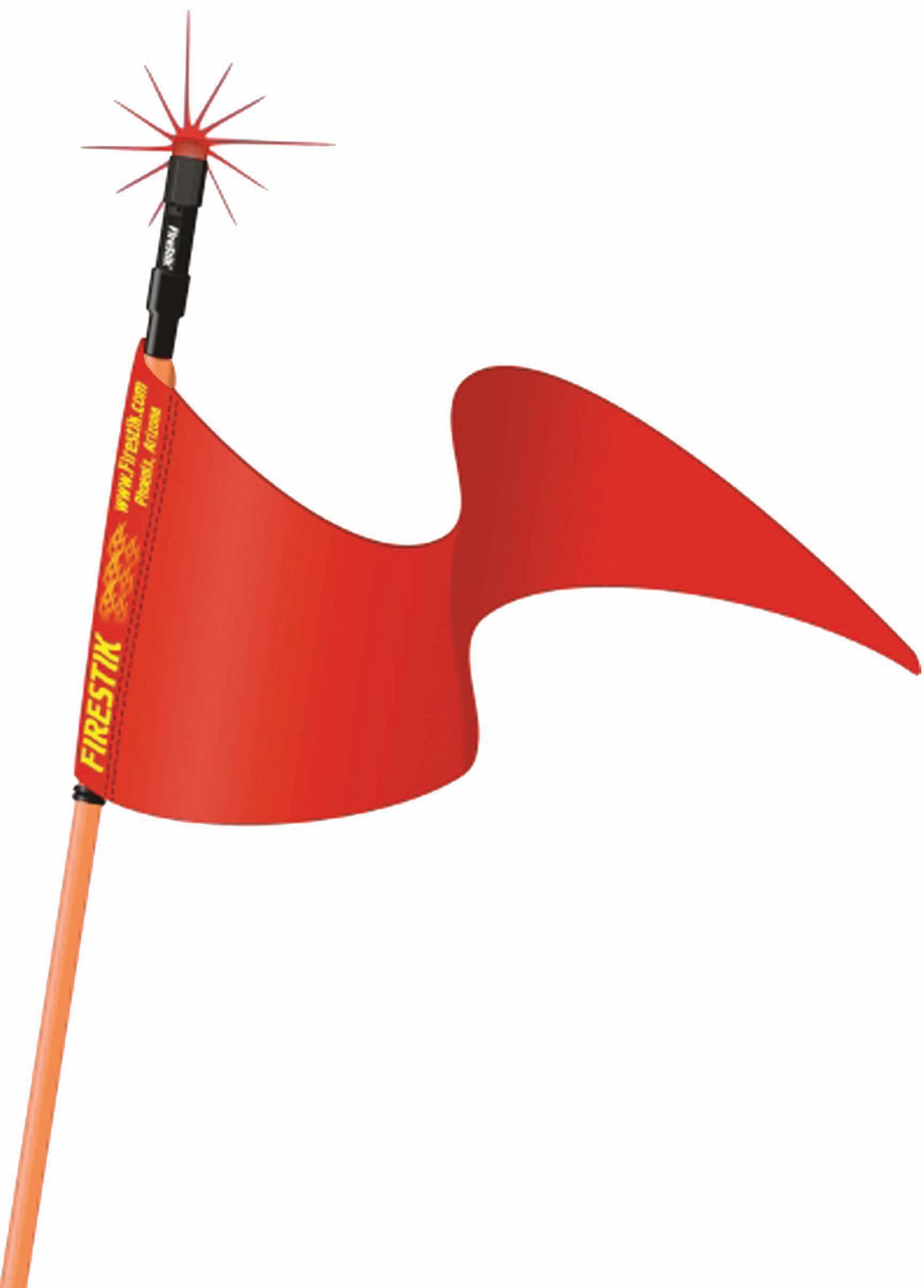 FIRESTIK  SR3O 3 ORANGE STROBE READY STIK WITH 3/8 inchX24 THREADED BASE & SAFETY FLAG