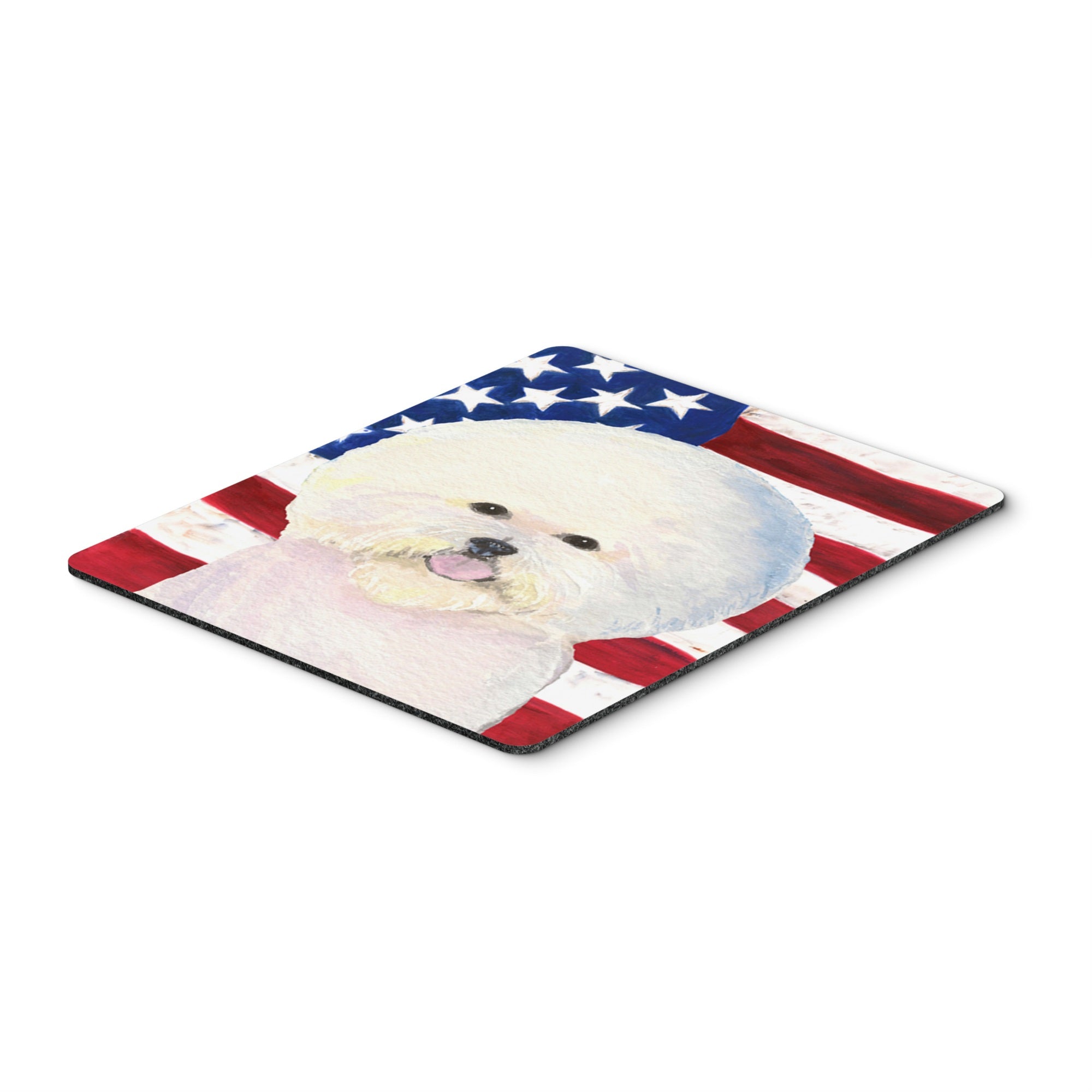 'Caroline'S Treasures Mouse/Hot Pad/Trivet, Usa American Flag With Bichon Frise (Ss4011Mp)''