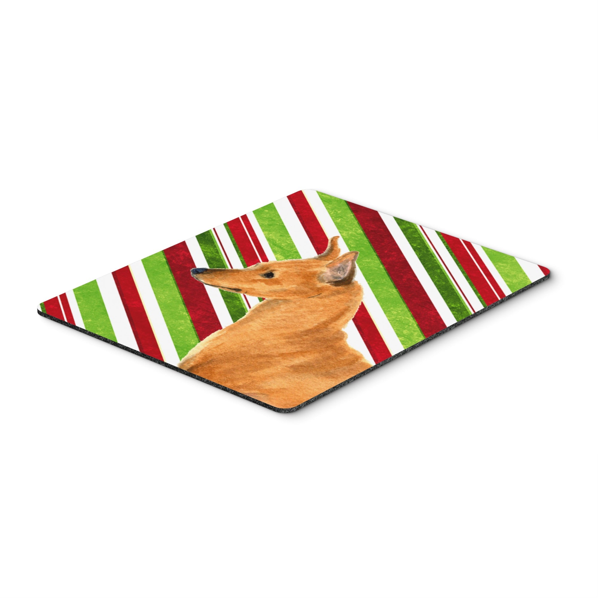  inchCarolines Treasures Mouse/Hot Pad/Trivet, Min Pin Candy Cane Holiday Christmas (SS4535MP) inch