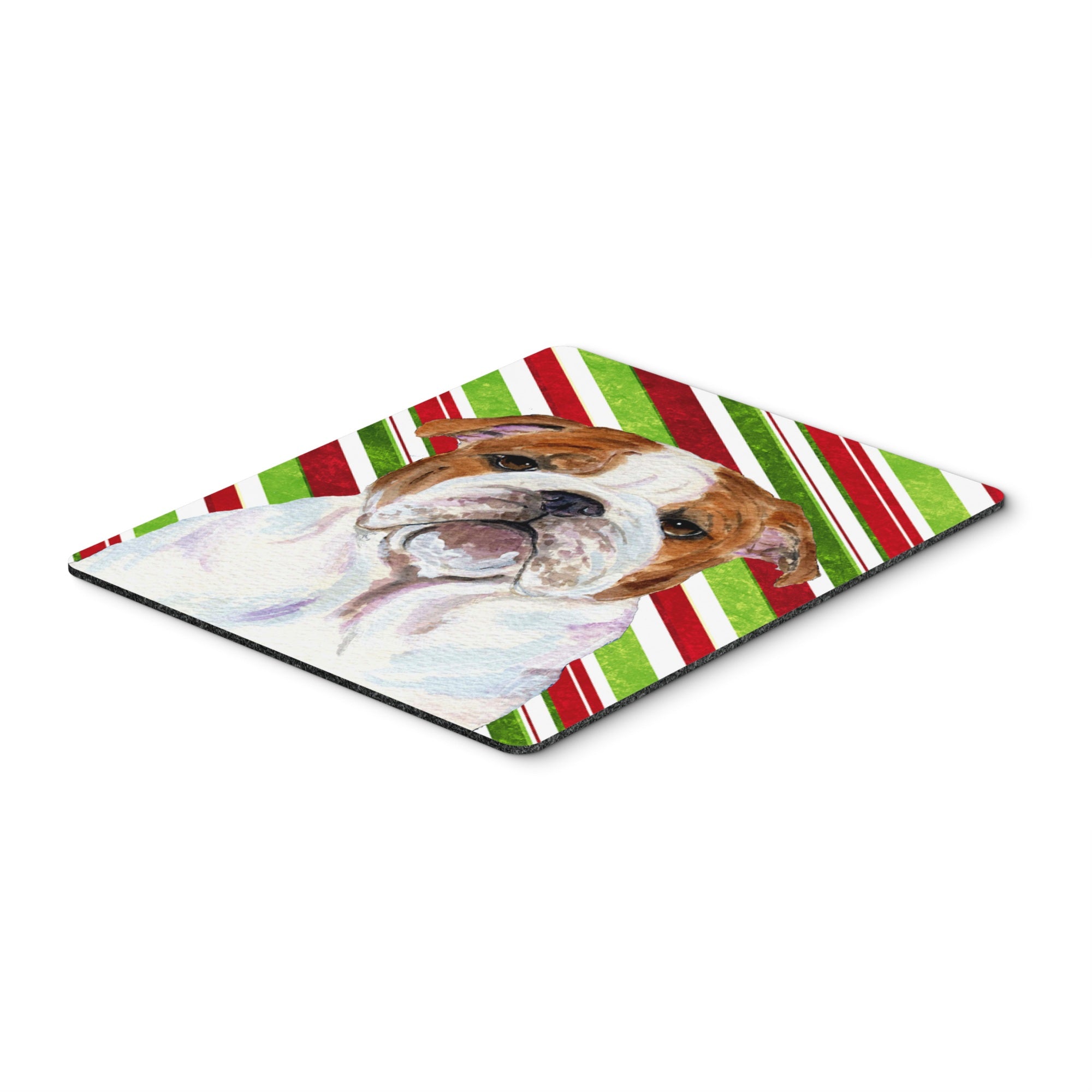 Carolines Treasures Mouse/Hot Pad/Trivet Bulldog English Candy Cane Holiday Christmas (SS4553MP)