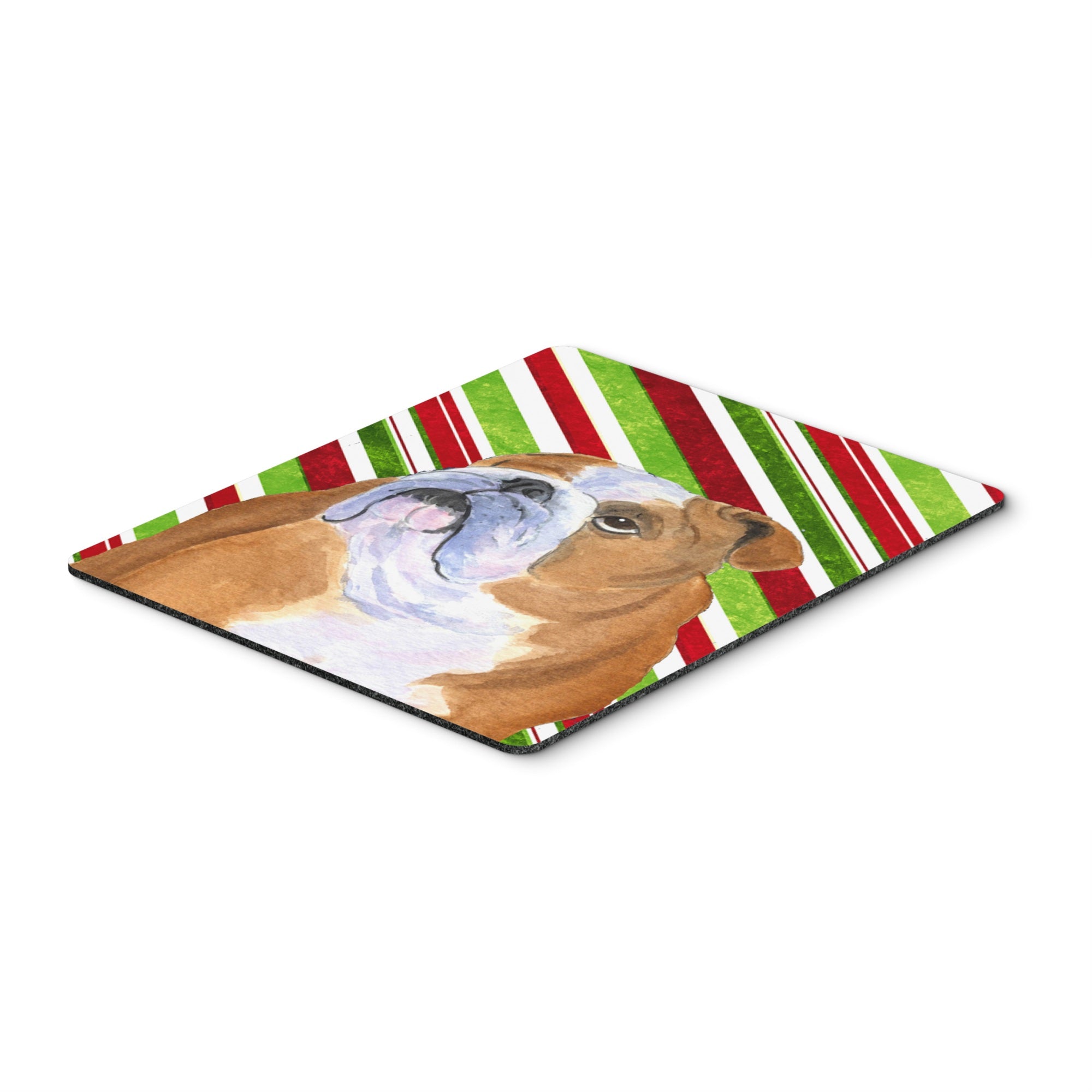 Carolines Treasures Mouse/Hot Pad/Trivet Bulldog English Candy Cane Holiday Christmas (SS4560MP)