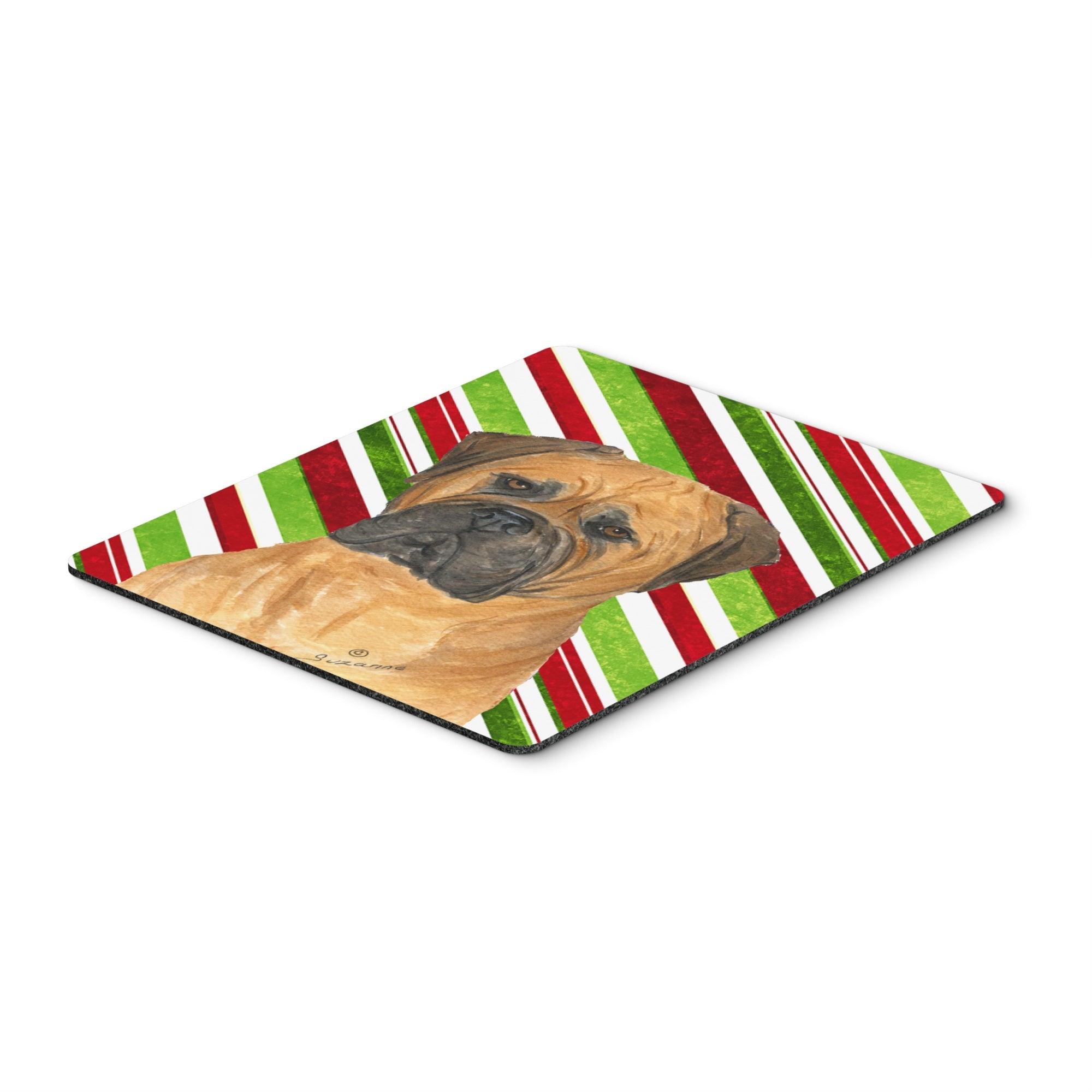 Carolines Treasures Mouse/Hot Pad/Trivet Bullmastiff Candy Cane Holiday Christmas (SS4586MP)