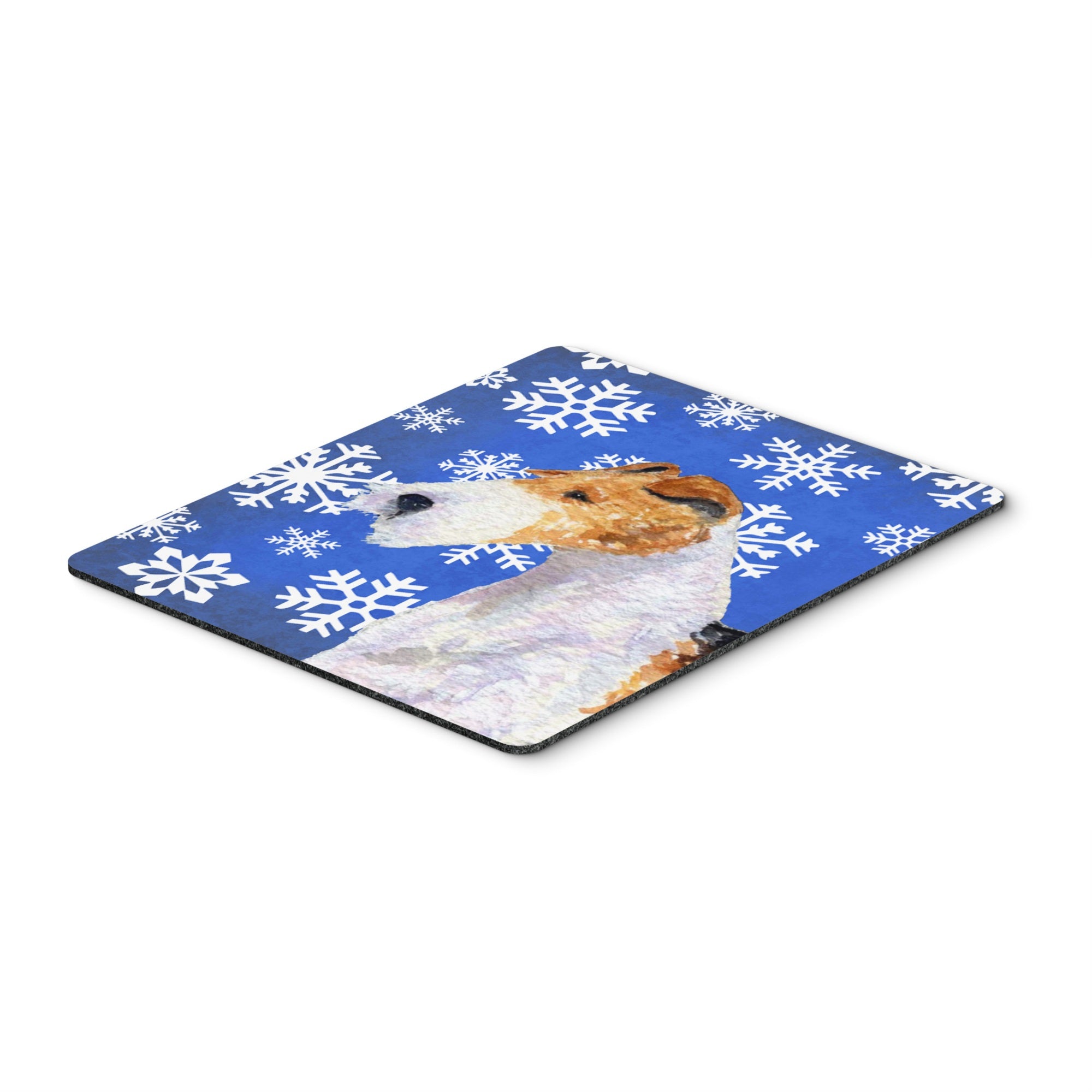  inchCarolines Treasures Mouse/Hot Pad/Trivet, Fox Terrier Winter Snowflakes Holiday (SS4616MP) inch
