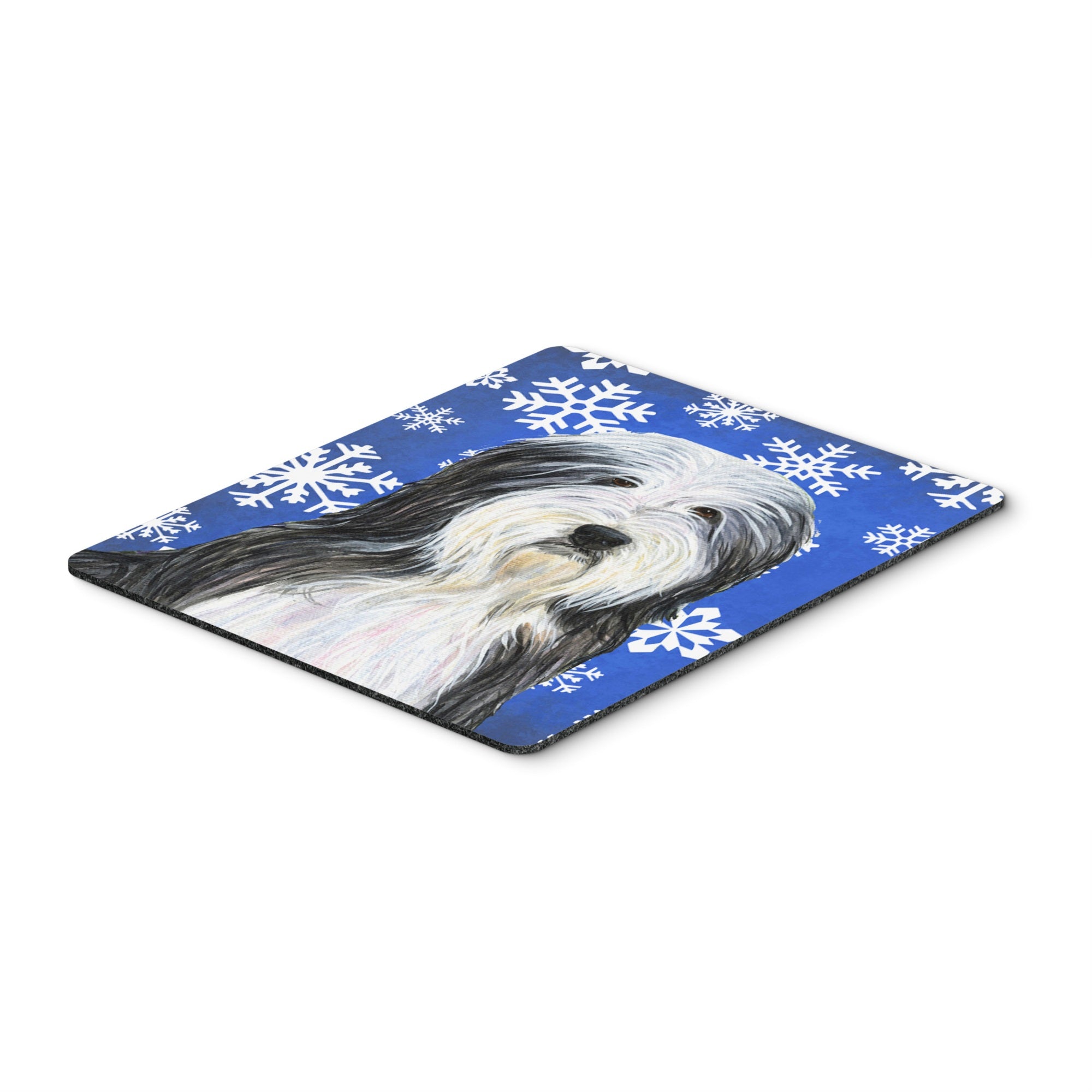 Carolines Treasures Bearded Collie Winter Snowflakes Holiday Mouse Pad/Hot Pad/Trivet (SS4635MP)