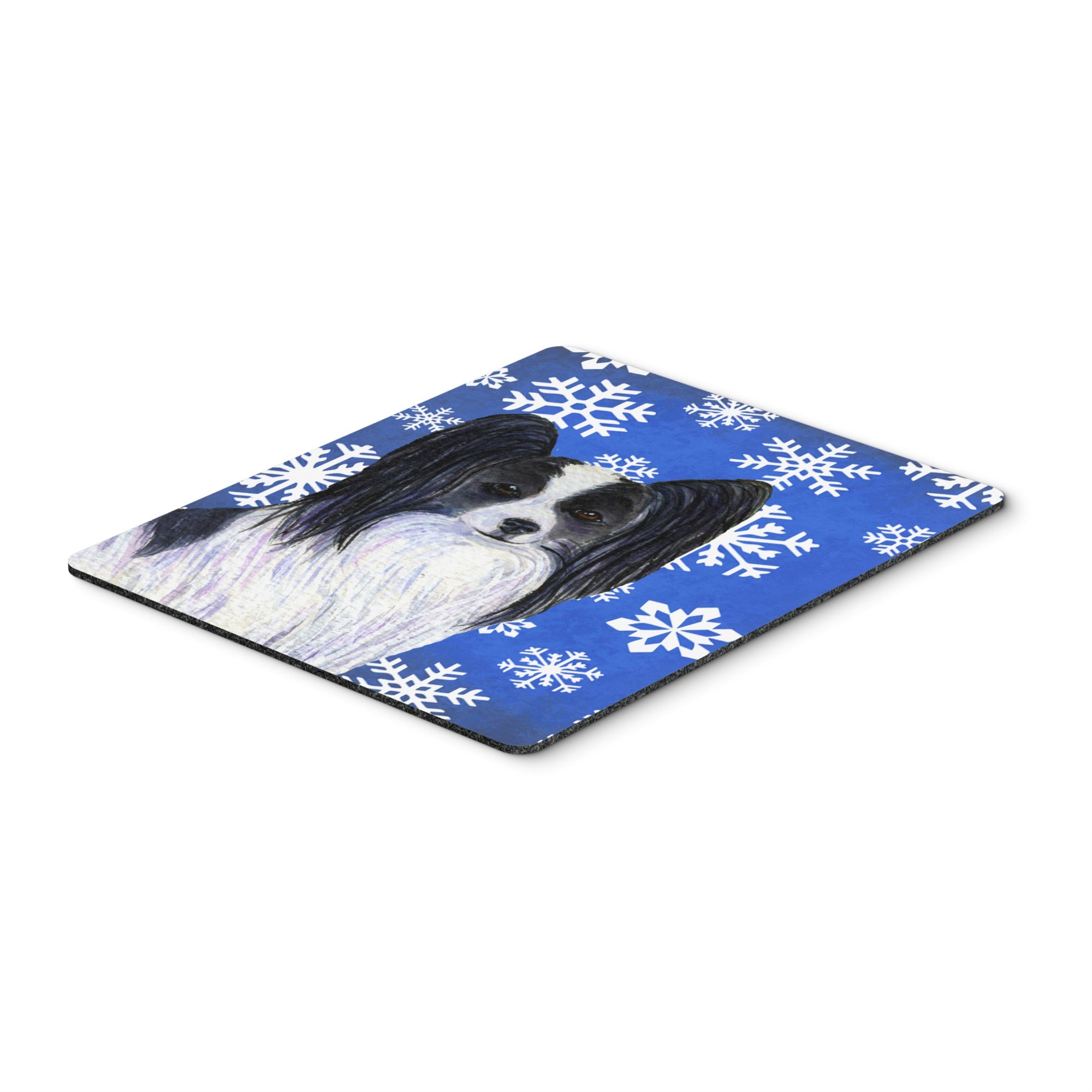 Carolines Treasures Papillon Winter Snowflakes Holiday Mouse Pad/Hot Pad/Trivet (SS4643MP)
