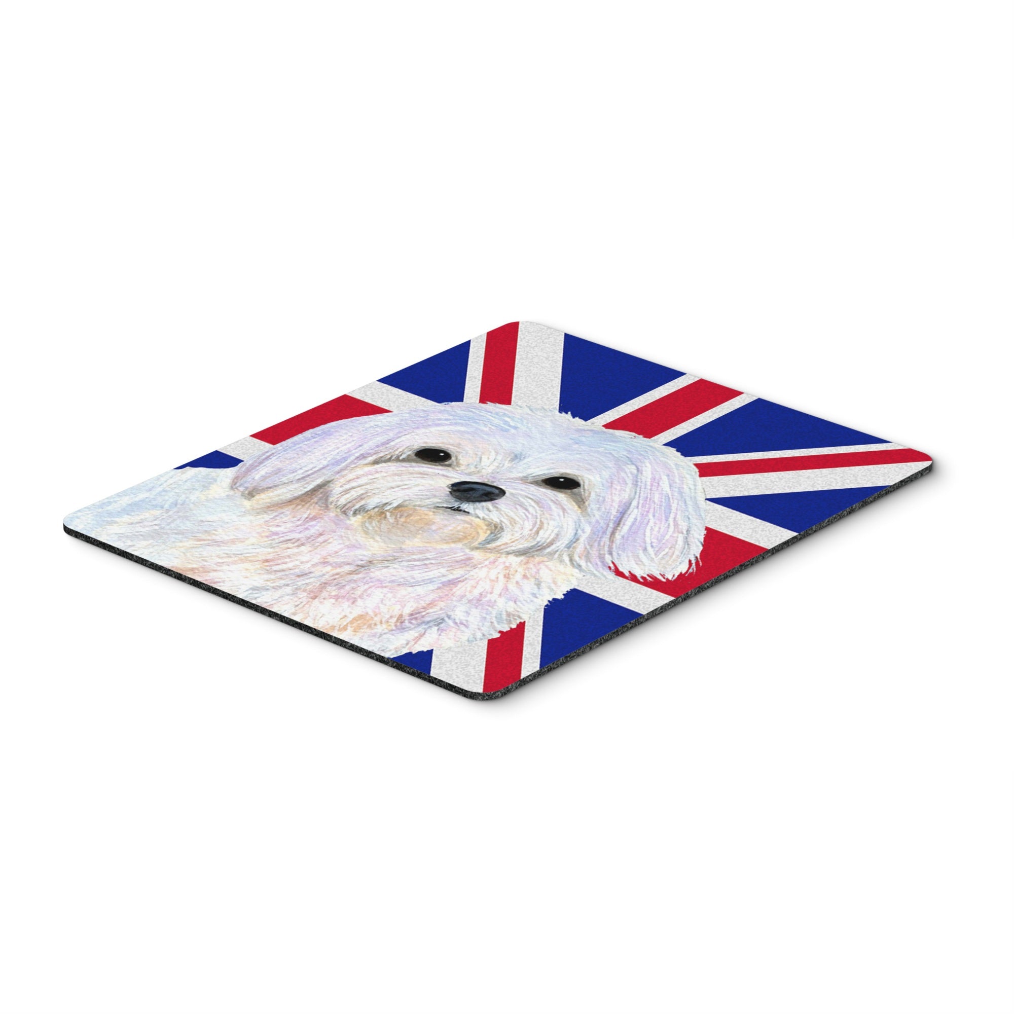 Carolines Treasures Maltese with English Union Jack British Flag Mouse Pad/Hot Pad/Trivet (SS4924MP)