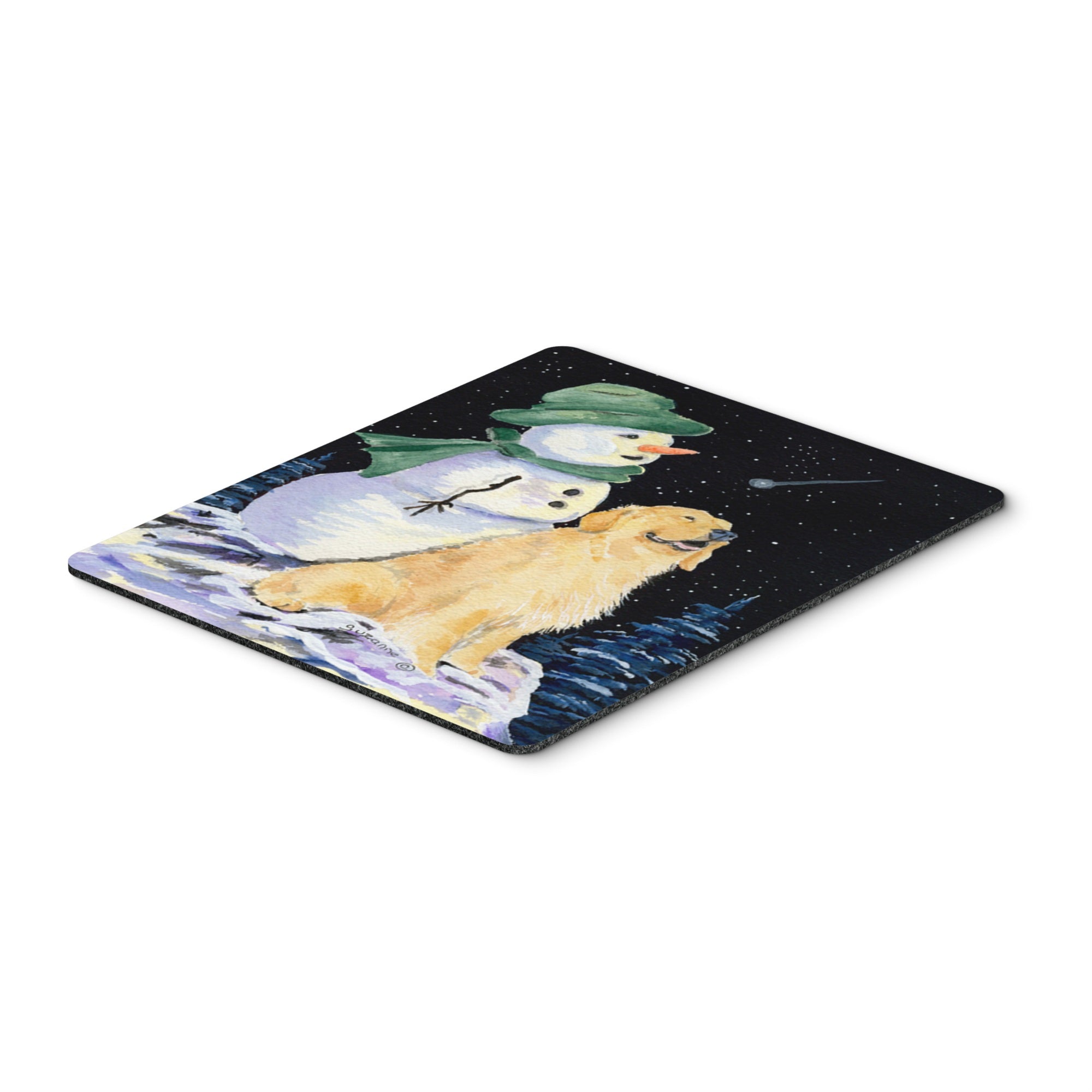  inchCarolines Treasures Mouse/Hot Pad/Trivet, Golden Retriever with Snowman in Green Hat (SS8577MP) inch