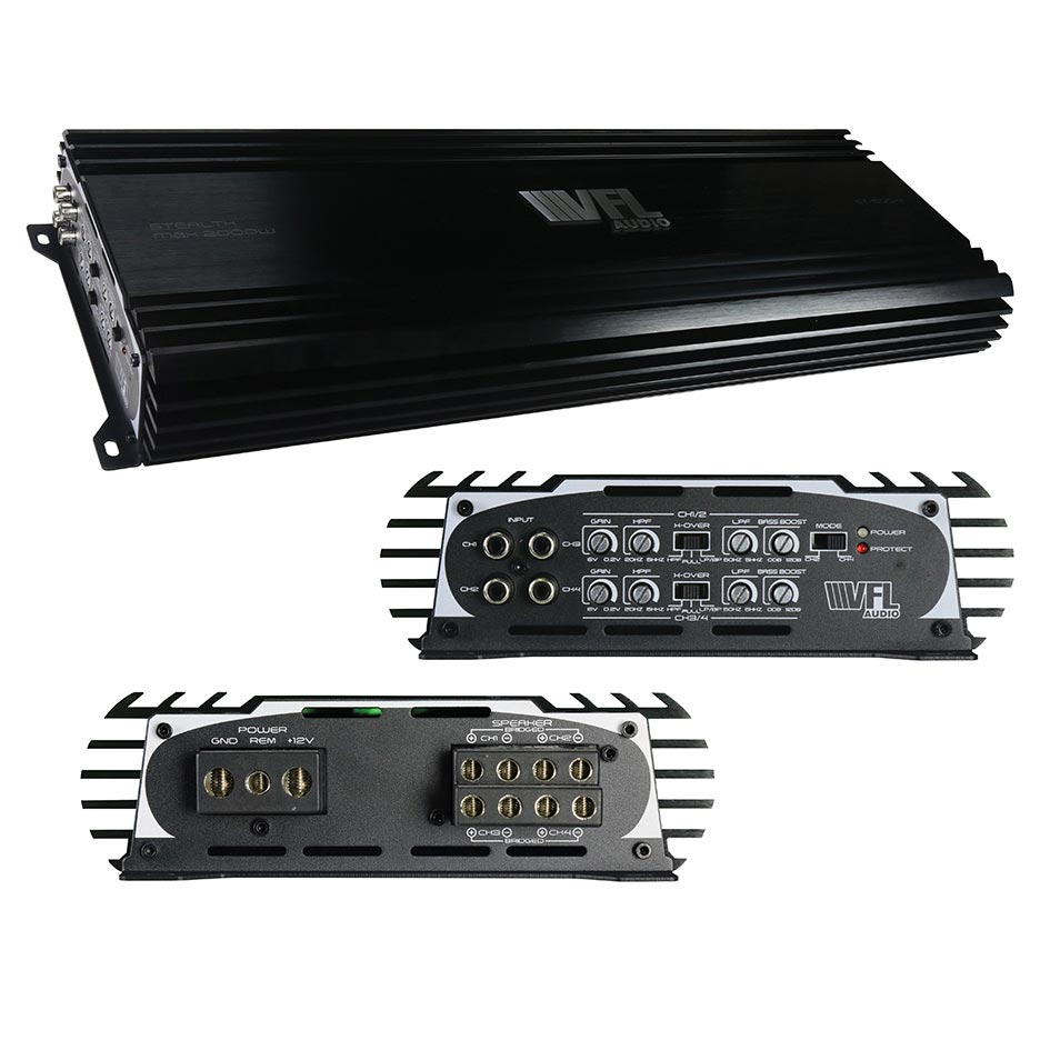 Vfl Audio 4 Channel Amplifier 2000 Watts Max 1000 Watts Rms