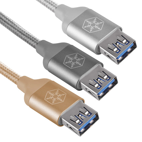 SilverStone Technologies CPU05C-500 0.5 m Reversible USB-C to USB Type-A Female Cable  Charcoal