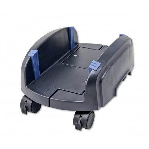 CPU Stand with Castors for ATX Case, Plastic, Black Color, Adjustable Width from 15.5cm to 25.5 cm