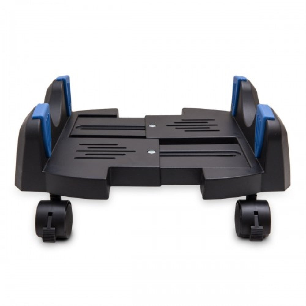 Cs 8Ak Unique Design Plastic Cpu Stand For Atx Case, Adjustable Width From 5.7 To 9.7 (14.5Cm To 24.5Cm), With Caster Wheels, Bl