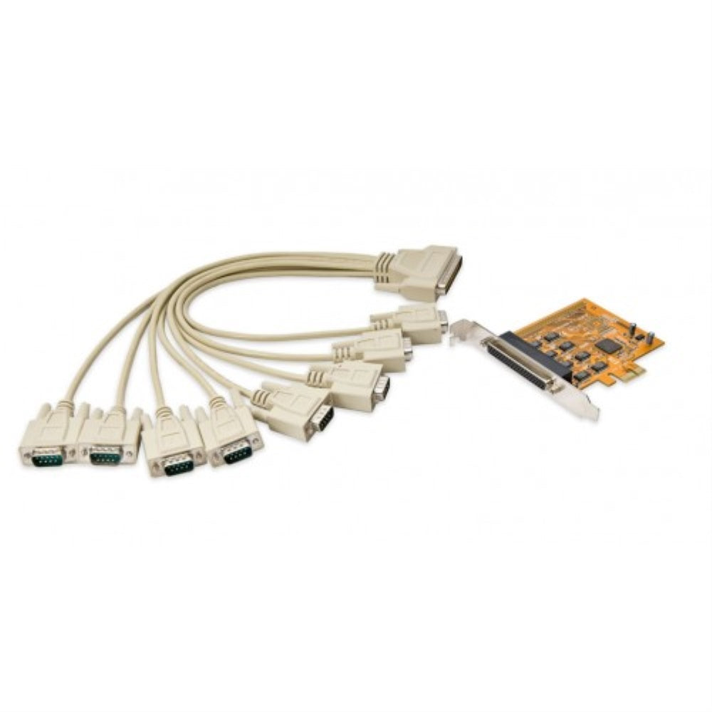 Pcie 8X Port Serial Rs232 Card, Oxford Chipset, With Fan Out Cable
