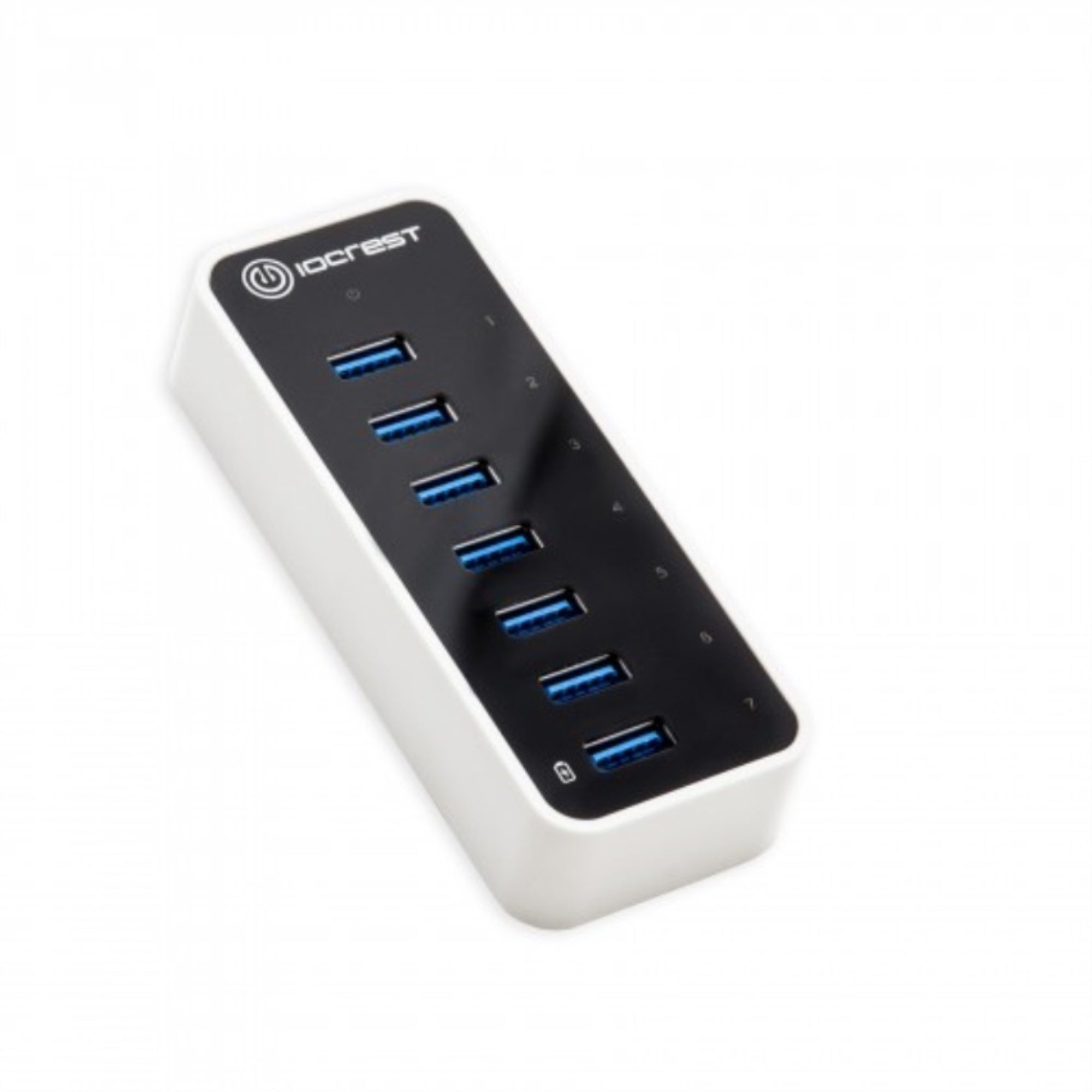 USB 3.0 7Port External Hub, White Color, UL 12V/3A Power Adapter