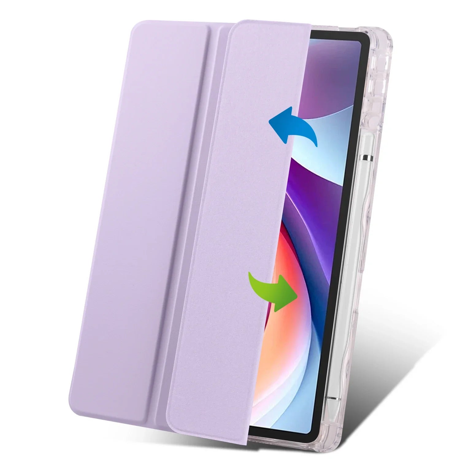 For Lenovo Idea Tab 11'' Case Tb336fu with Pen Holder Tri-Fold Stand Clear Acrylic Hard Funda For Xiaoxin Pad 2025 Tablet Cover