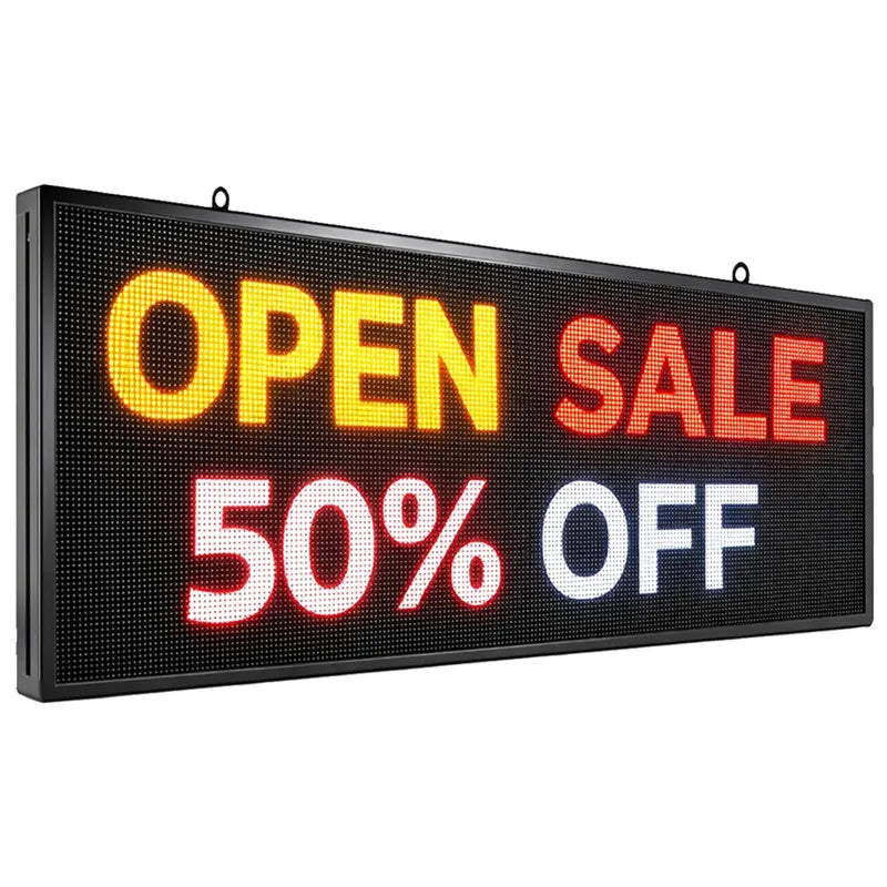 Outdoor PH5 MM 39'x14' Wifi + USB Programmable Scrolling LED Sign Message Board Full Color Can Edit Text Image Animation Display