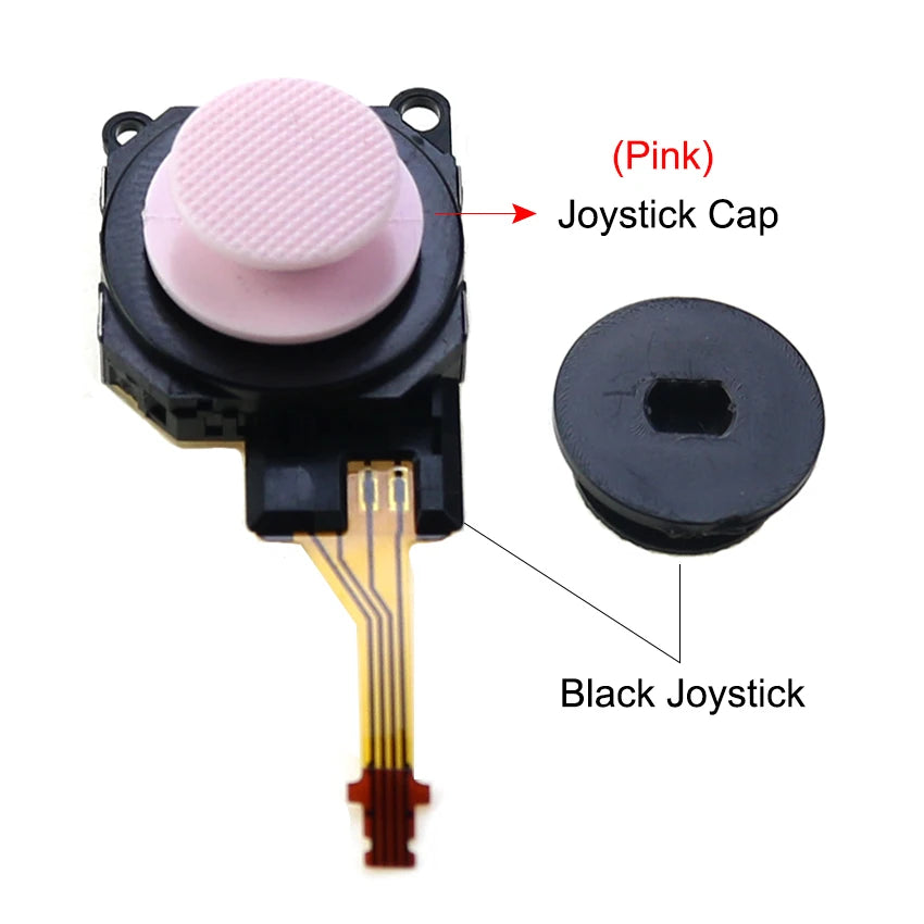YuXi Black 3D Analog Joystick Button Sensor Module + Thumb Stick Caps For PSP 3000 PSP3000 Console