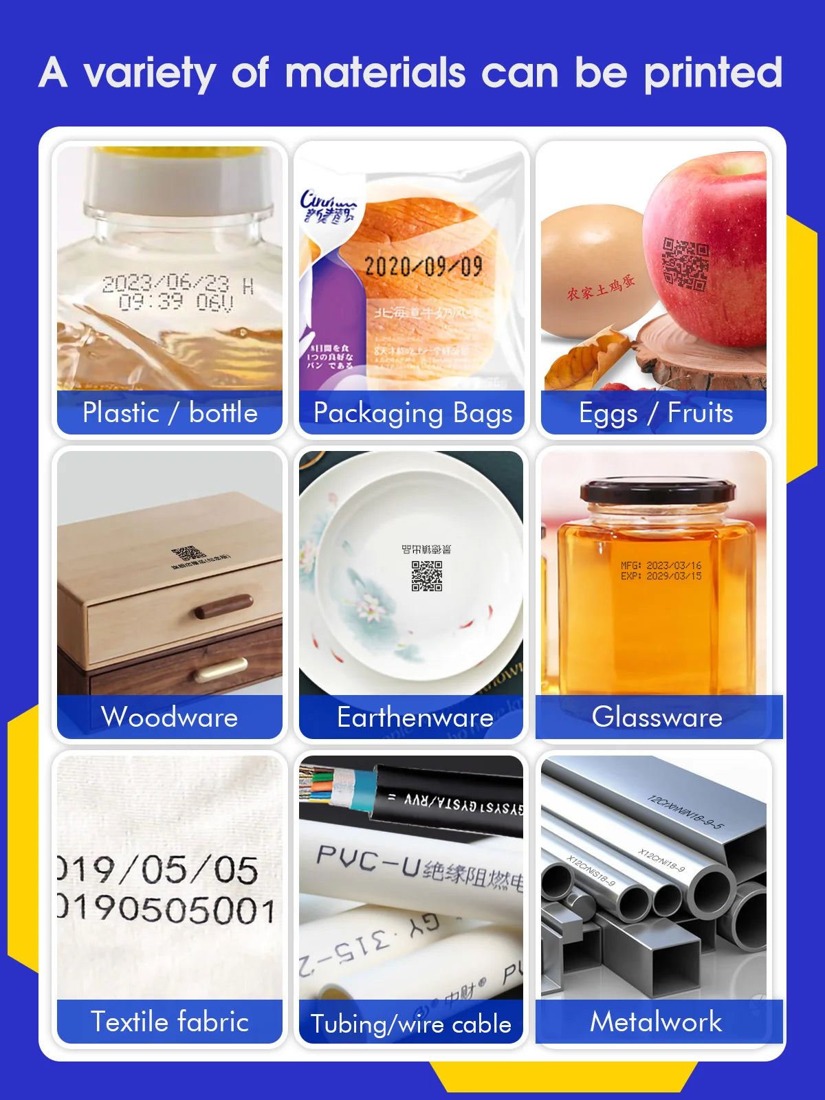 Yhan 12.7mm Portable Inkjet Printer Unencripted for Expiry Date Barcode QR Code Batch Numbers Best Value Logo Printing