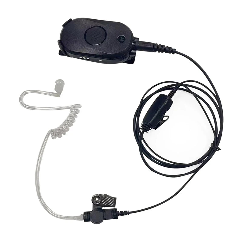 RISENKE-Air Tube Earpiece for Motorola, CLP1010e, CLPe446, CLP446e, Radio Surveillance Kit, Headset with PTT Mic