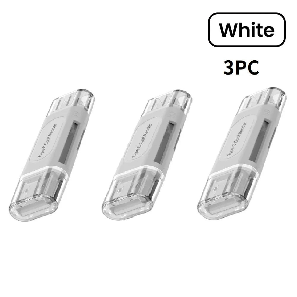 4 in 1 USB Type C Multifunction Card Reader SD TF Card Reader For IPhone15 16 PC Laptop USB2.0 Smart Storage Card Reader Adapter